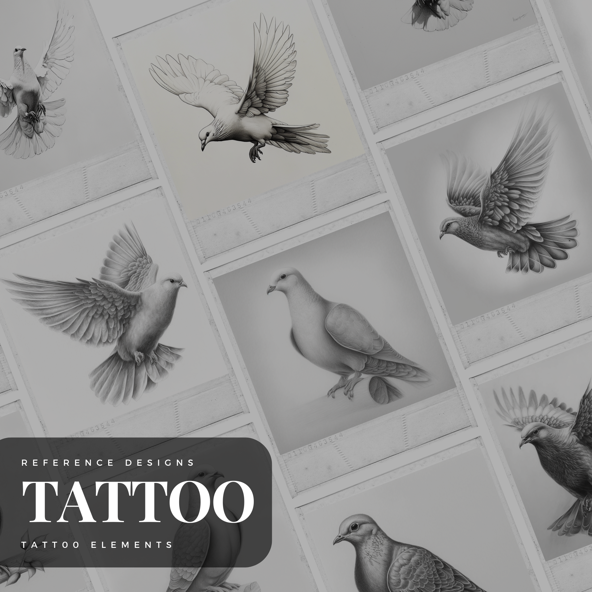 Diamanten Digitale Tattoo-Element-Design-Kollektion: 100 Procreate- und Skizzenbuch-Bilder