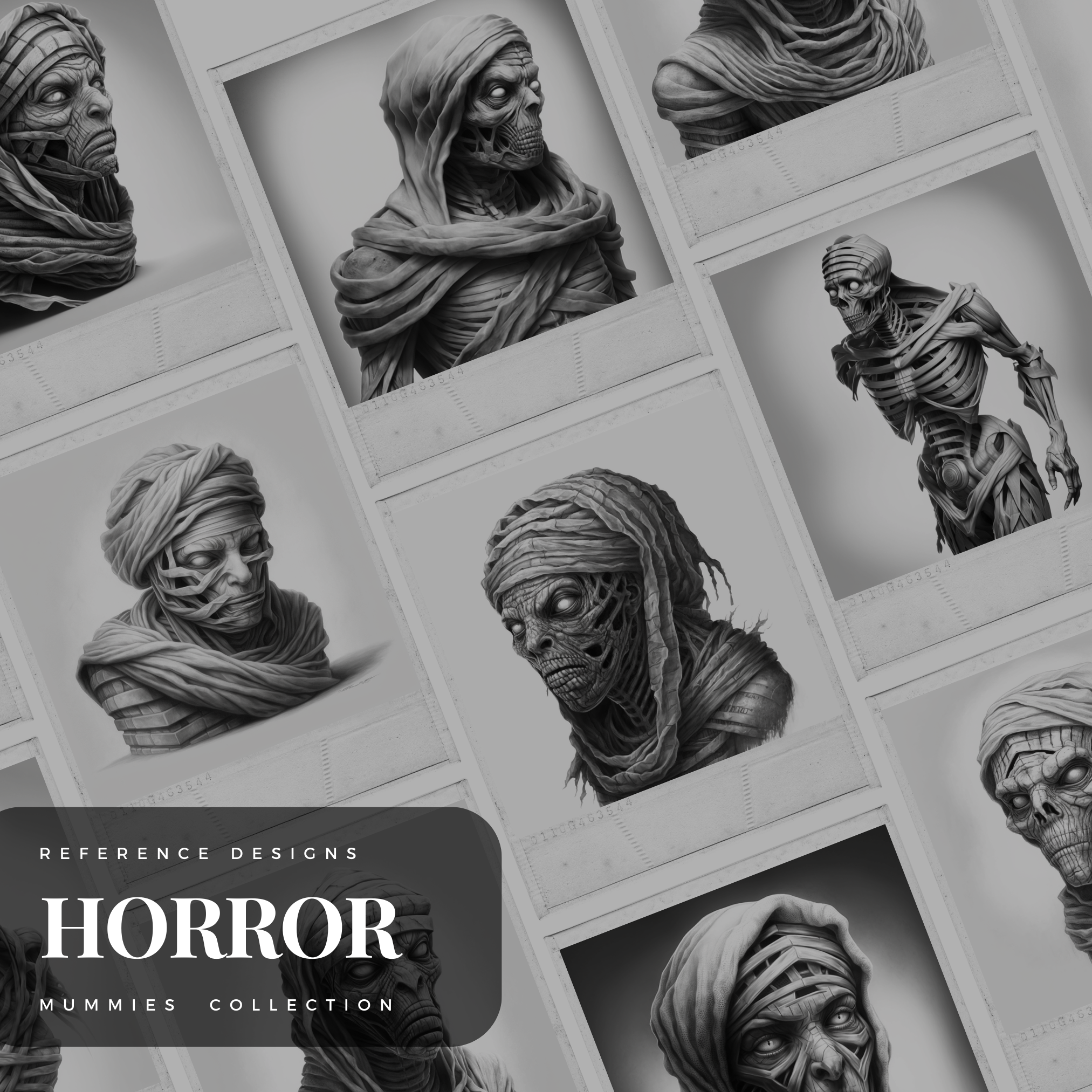 Digitale Horror-Designsammlung „Mumien“: 50 Procreate- und Skizzenbuchbilder