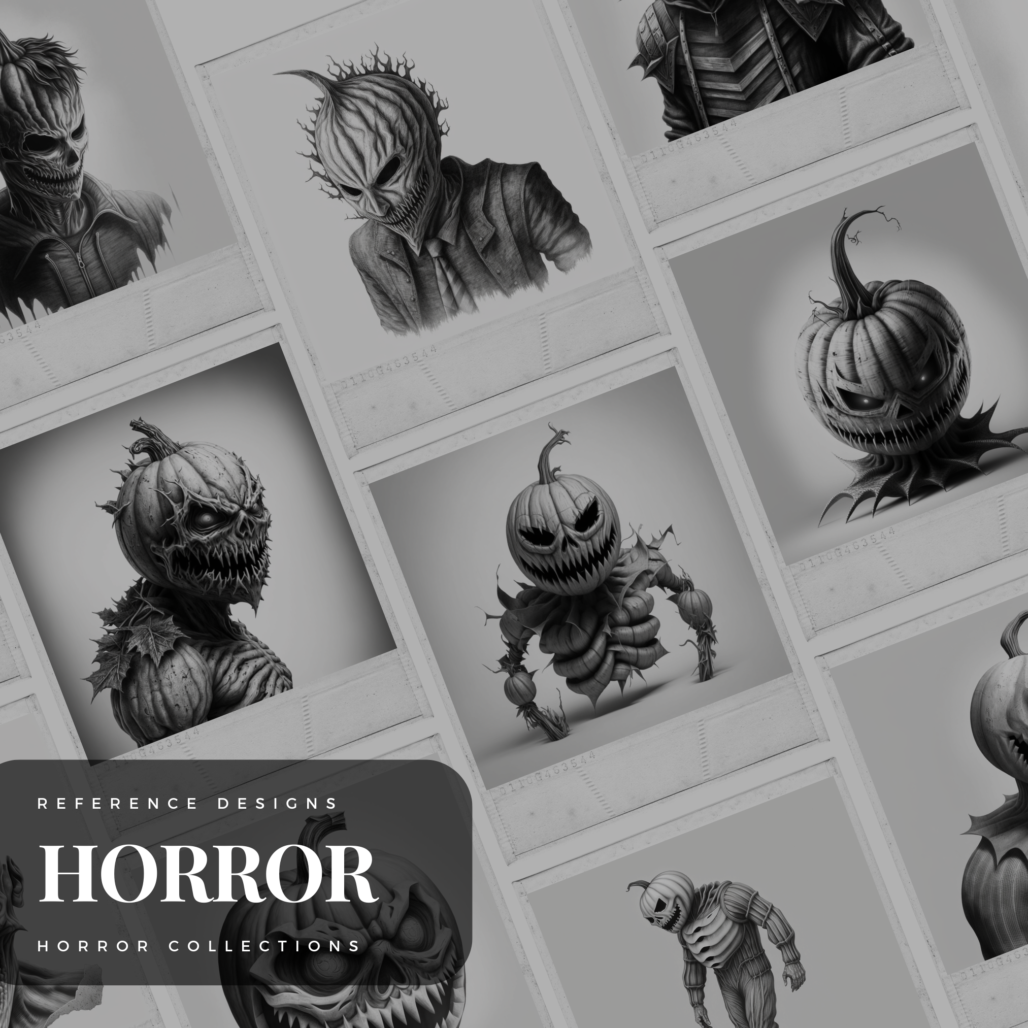 Kürbismann Digitale Horror-Designsammlung: 50 Procreate- und Skizzenbuchbilder