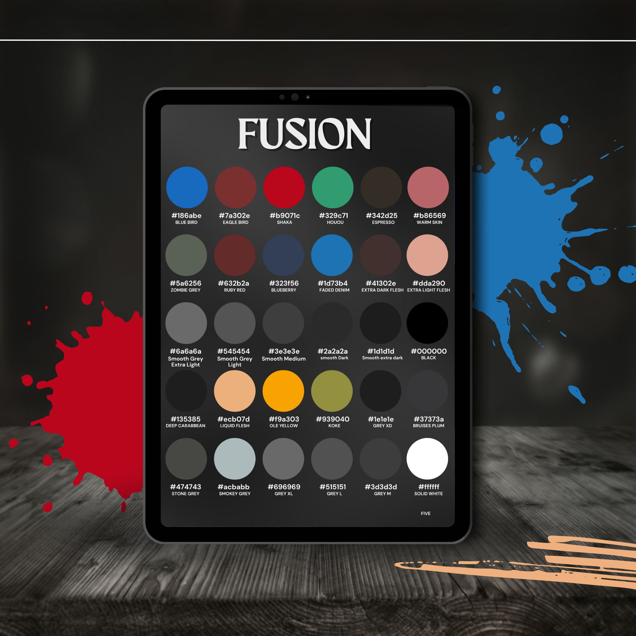 Fusion Ink Procreate Colour Set – 5 Palettes, 150 Colours