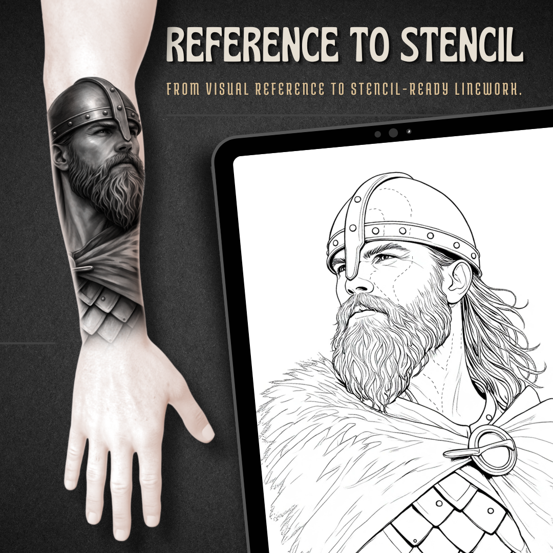 Vikings Procreate tattoo brush stamp set — design 3