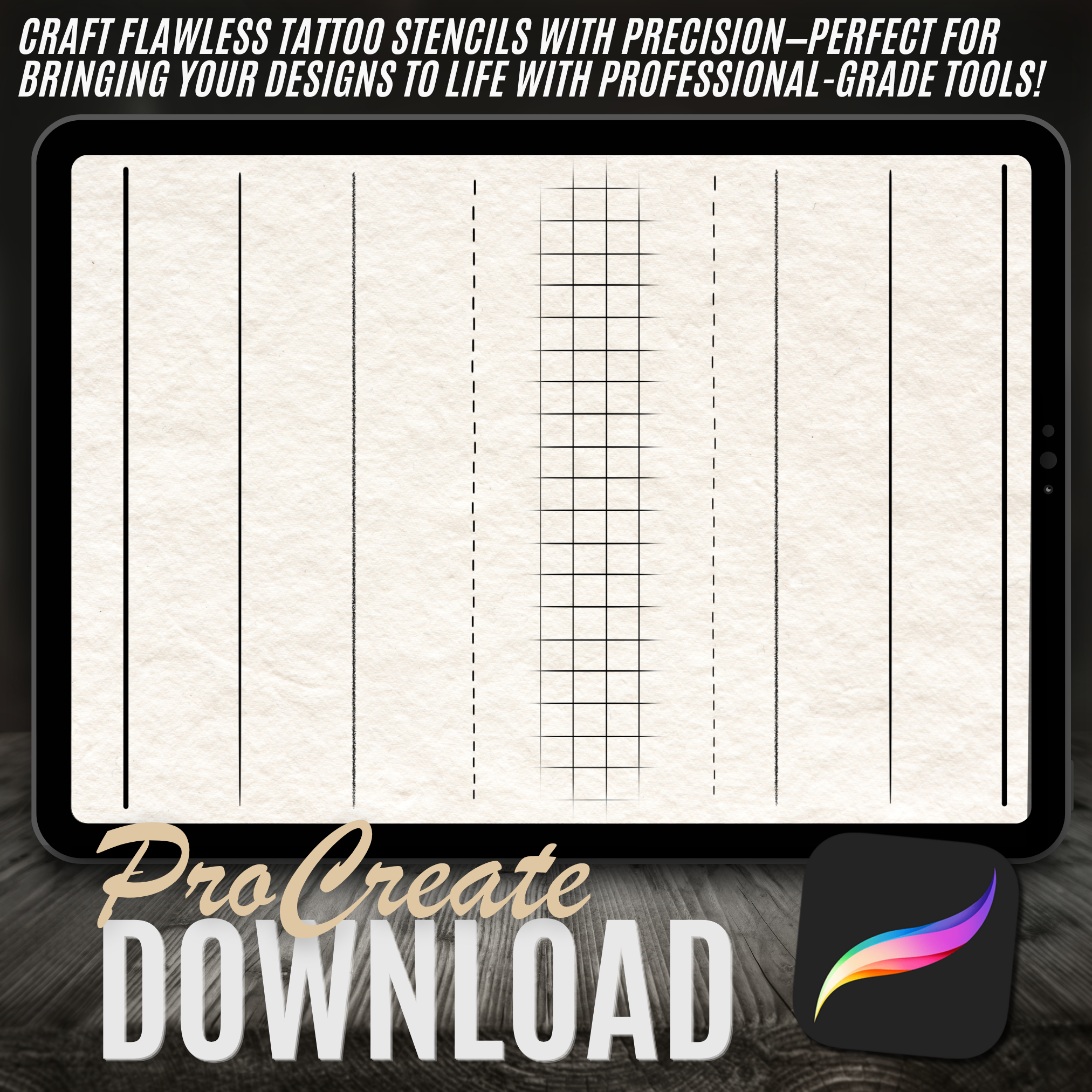 Tattoo Stencil Kit for Procreate – Essential Brushes for Every Tattoo Artist