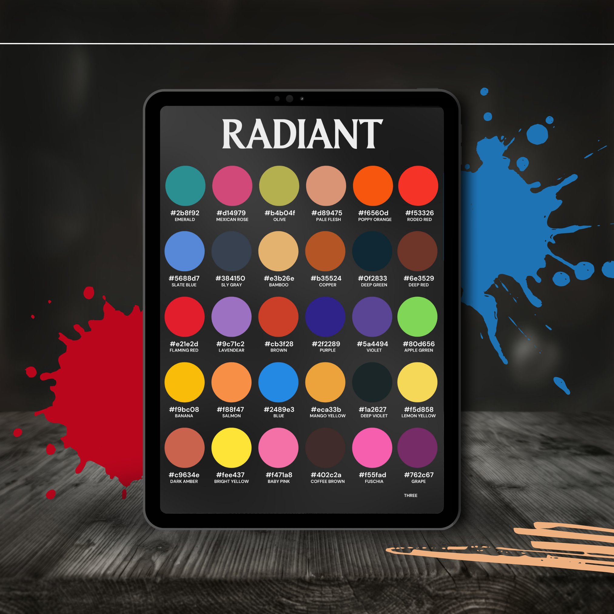 Radiant Ink Procreate Palette – 90 Vibrant Tattoo Colours for Bold Creations