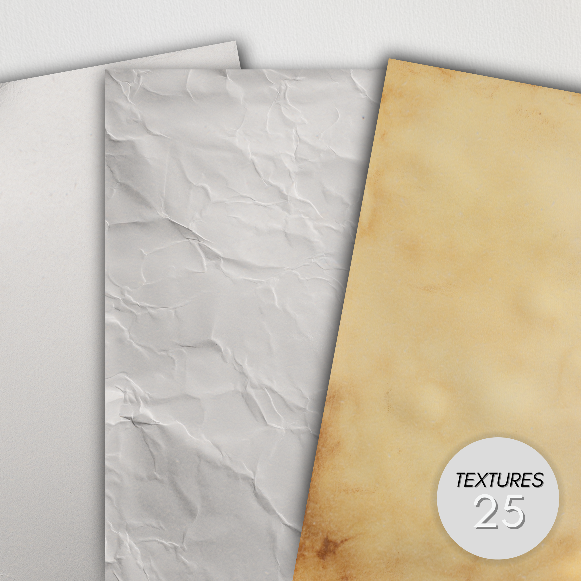 Paper Textures Pack – 25 High-Quality Backgrounds for Digital Art