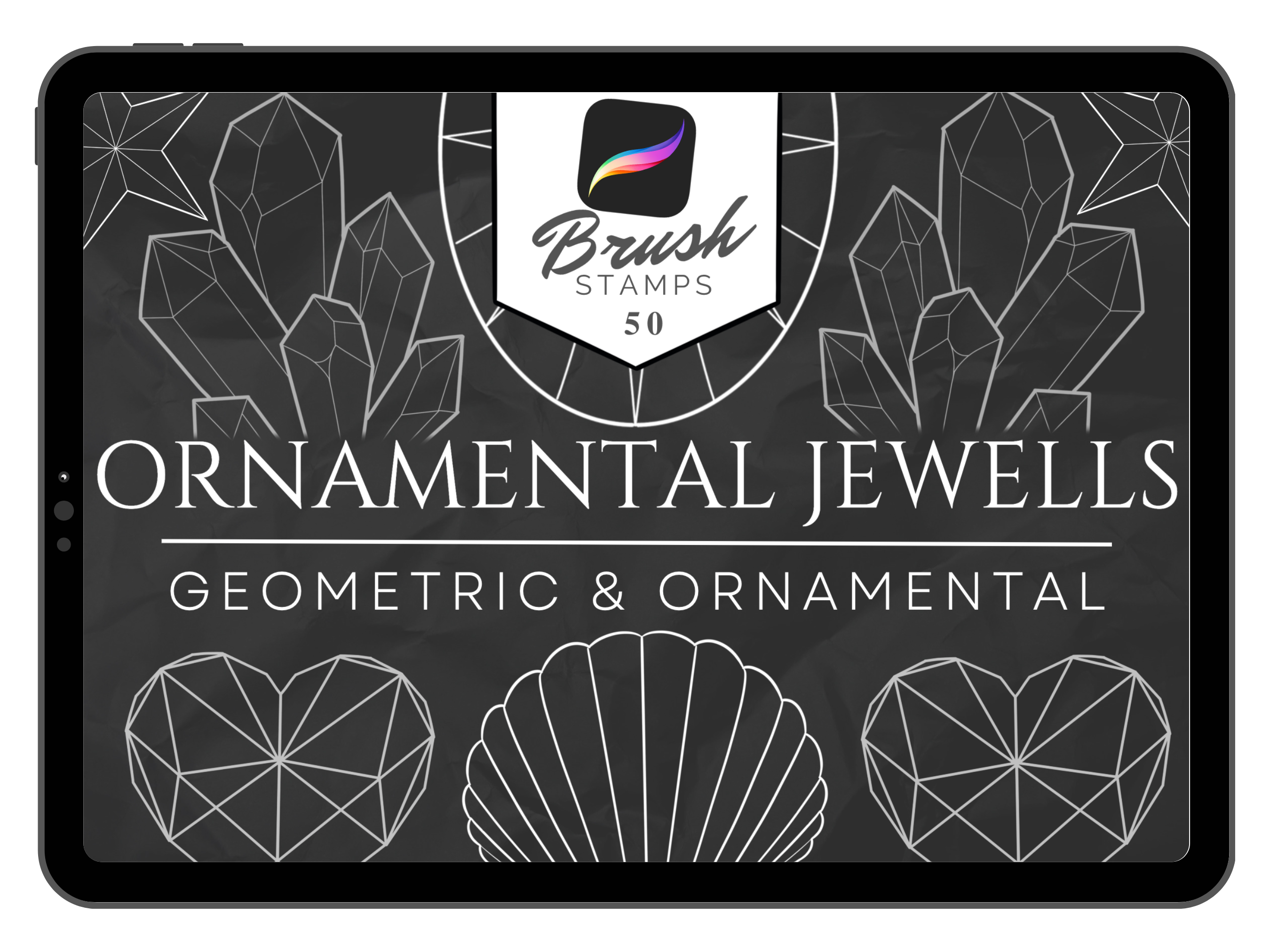 50 Juwelenpinselstempel | Herunterladbare Pro-Create-Pinselsets