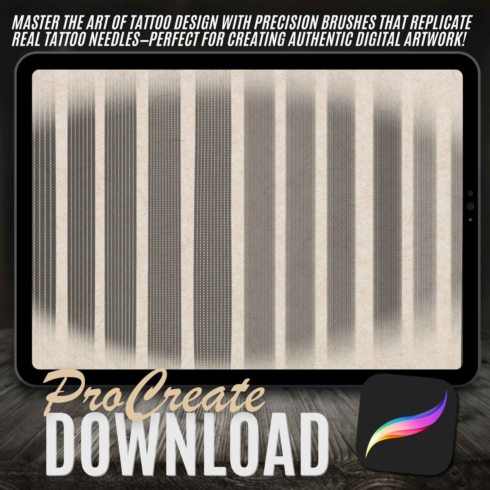 Tattoo Needle Brushes for Procreate – Precision Tools for Authentic Tattoo Artistry