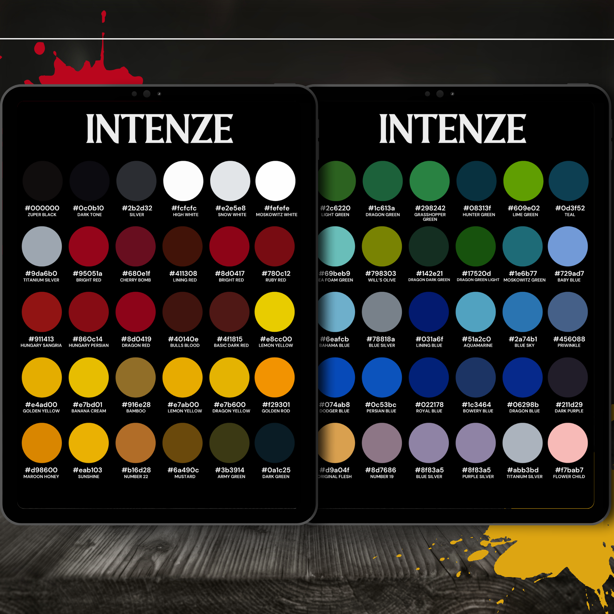 Intenze Ink Procreate Colour Set – 2 Palettes, 60 Colours