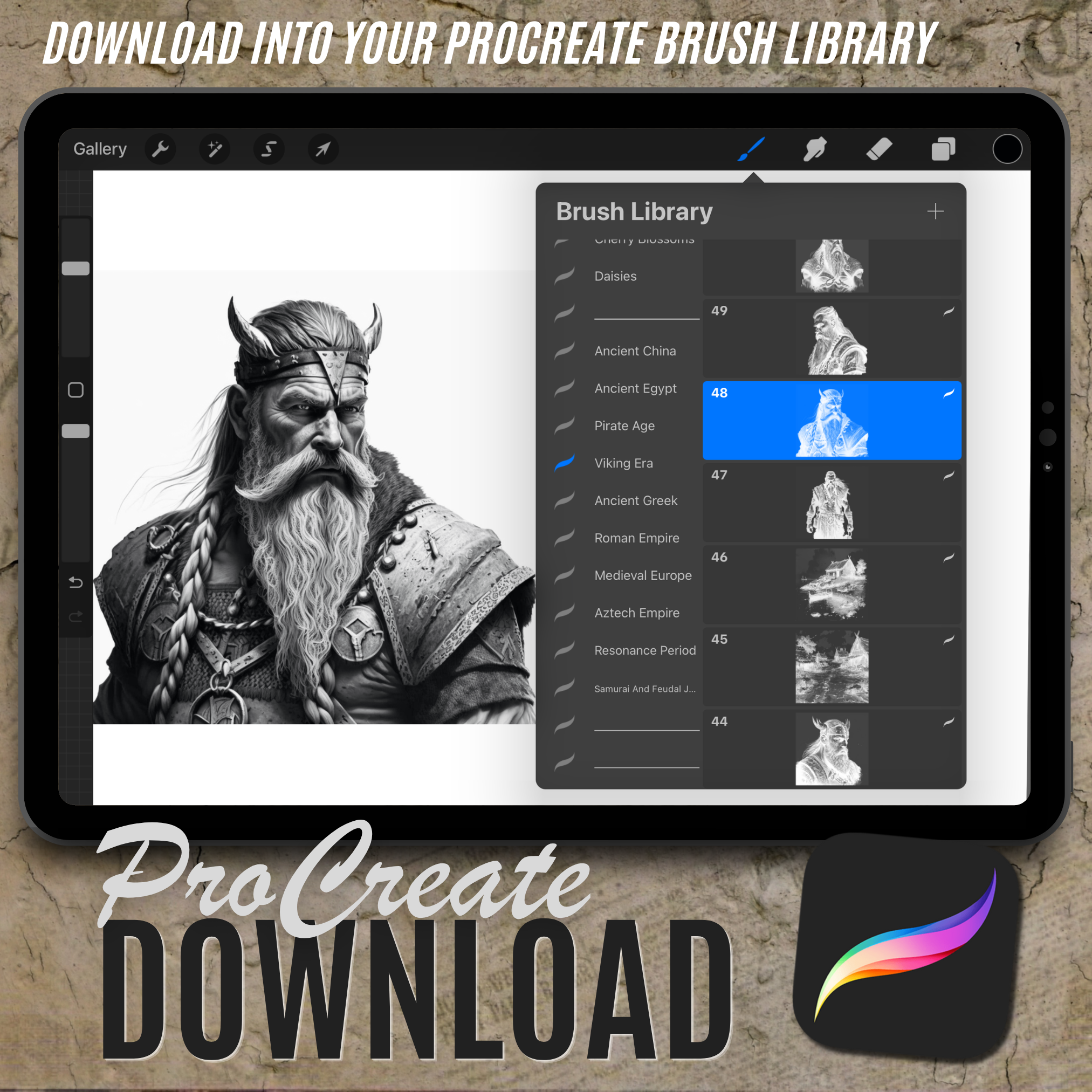 Viking Era Digital Design Collection: 100 Procreate & Sketchbook Images