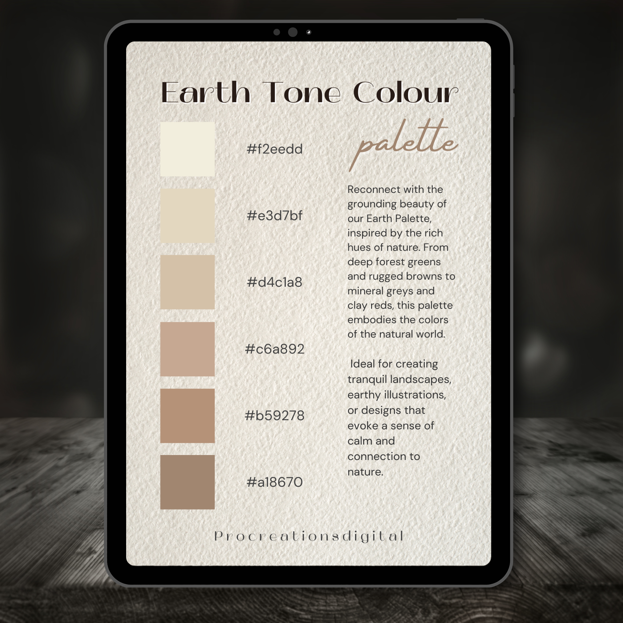 Earth Tones Color Palette for Procreate