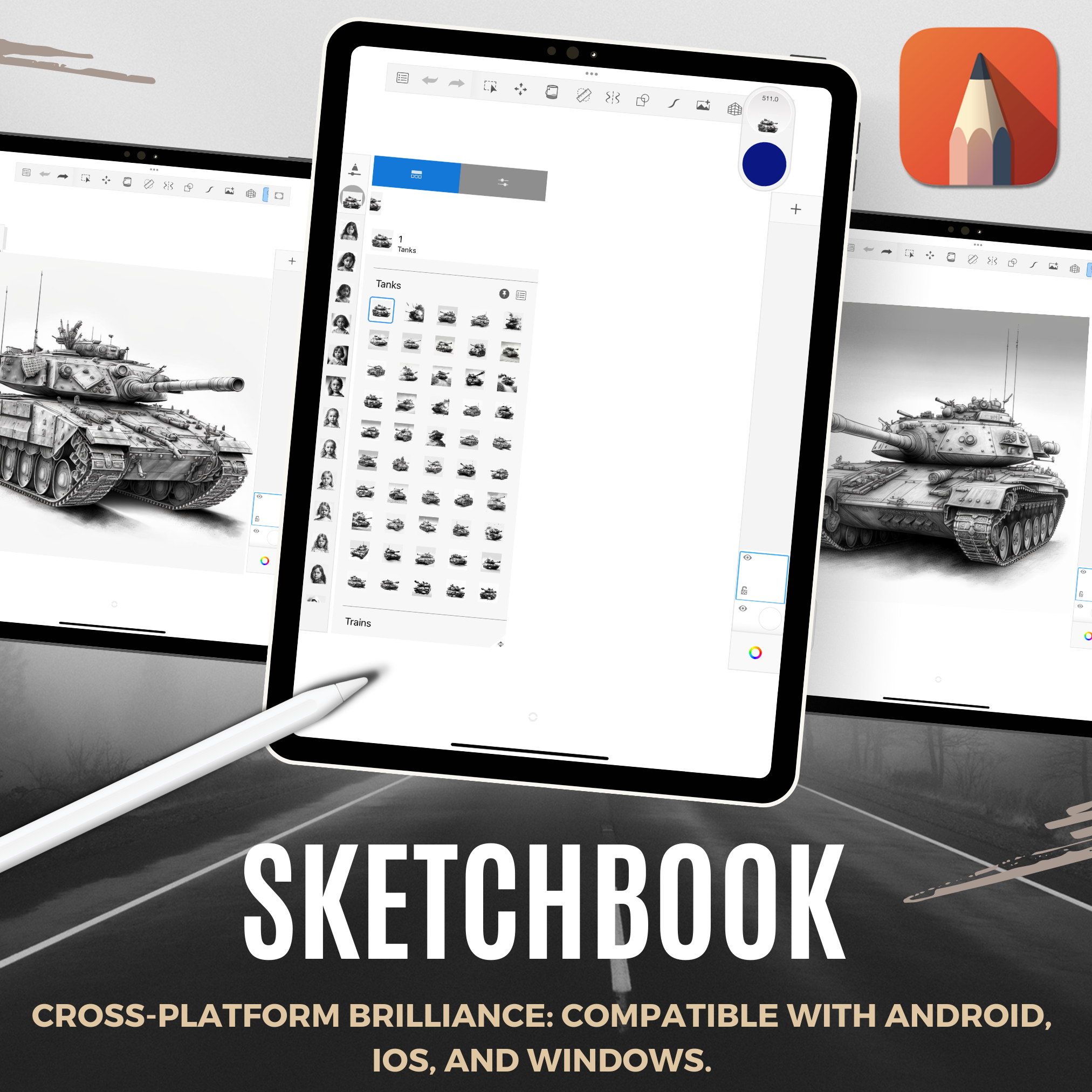 Tanks Digital Design Collection: 50 Procreate- und Skizzenbuchbilder