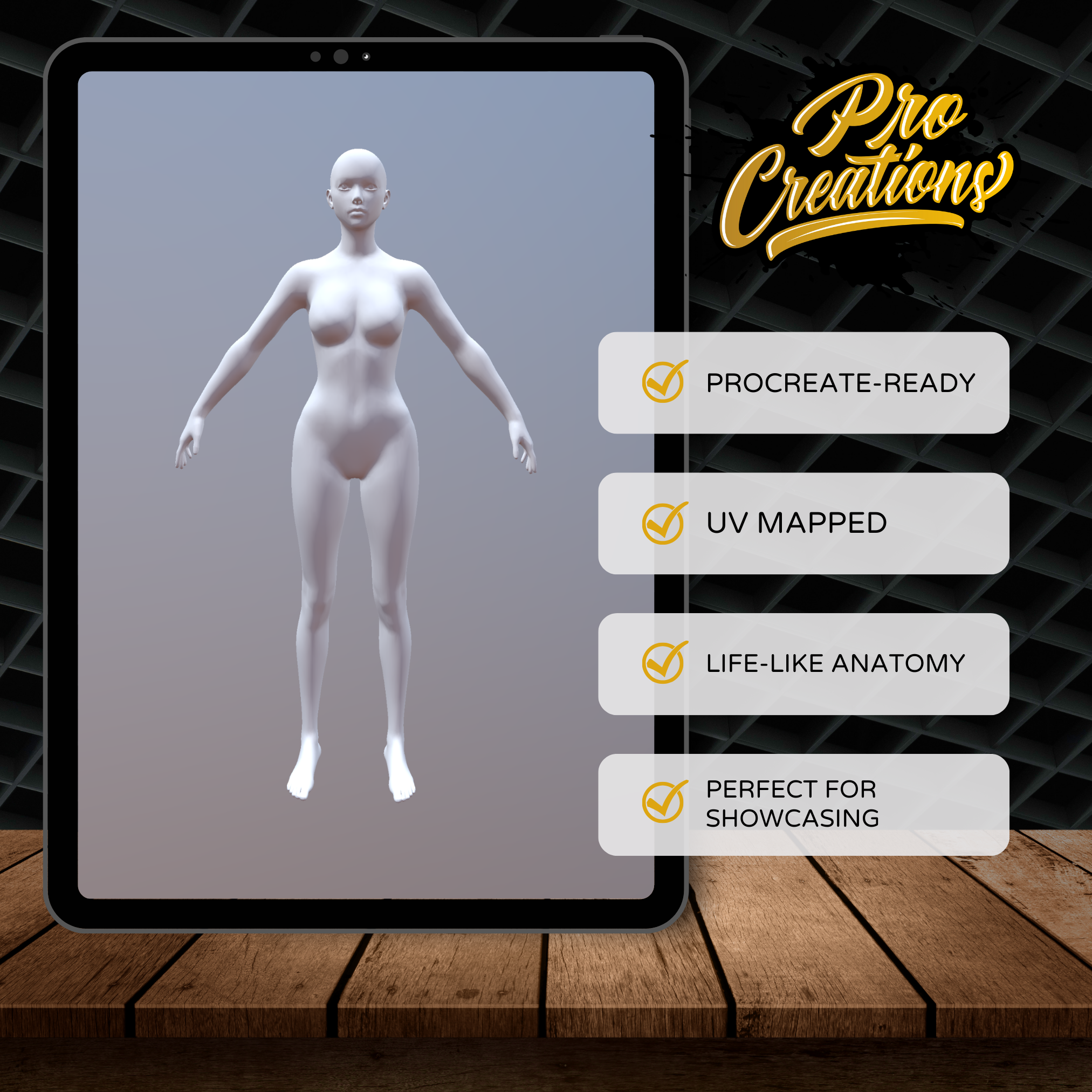 Female 3D Model for Procreate - Full Body & Individual Parts