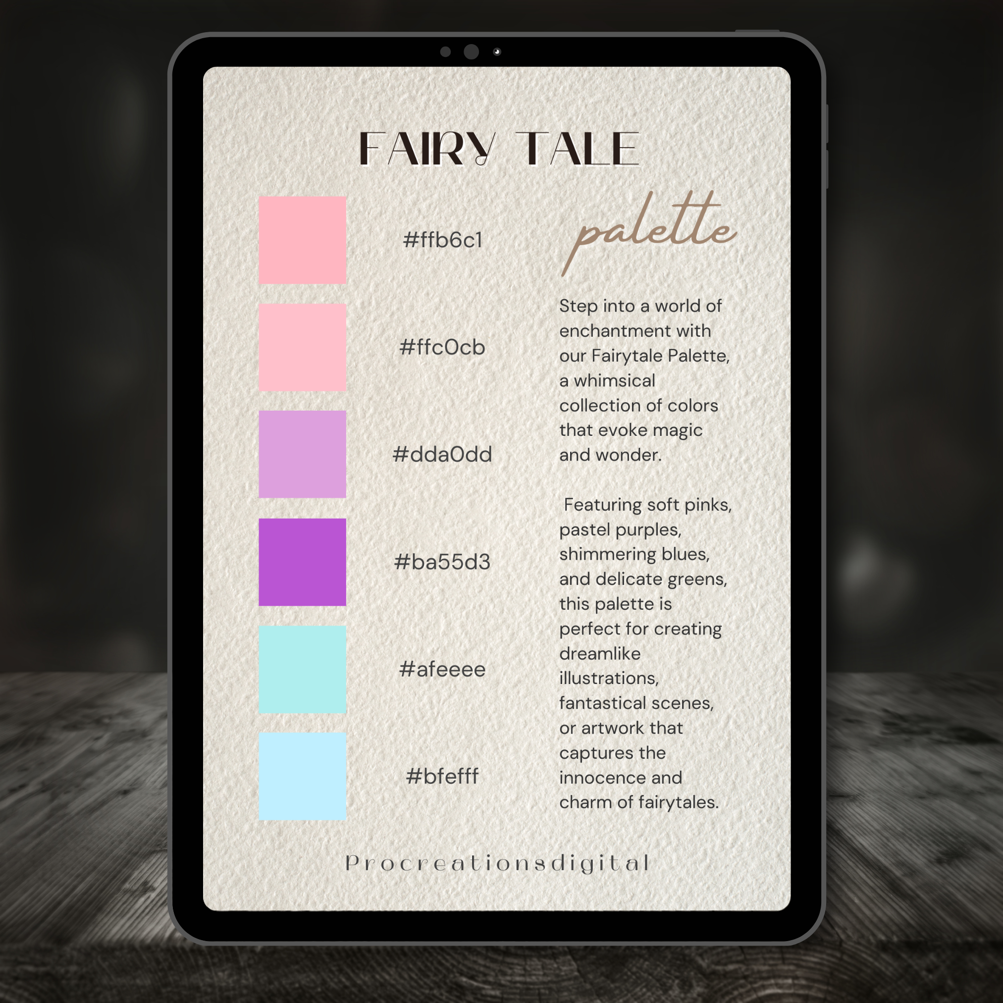 Fairy Tale Color Palette for Procreate