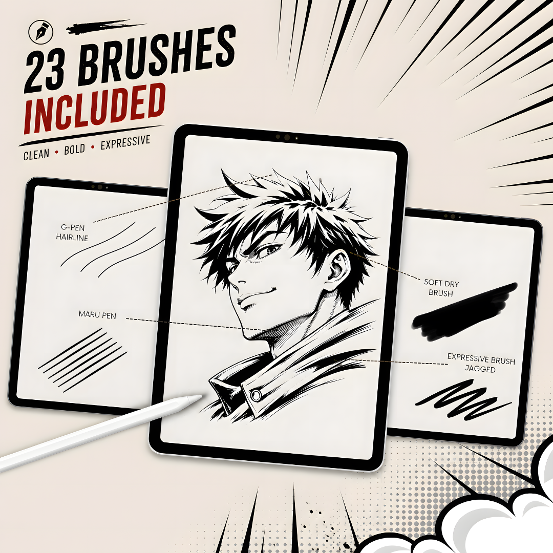 Inking & Comic Brush Set