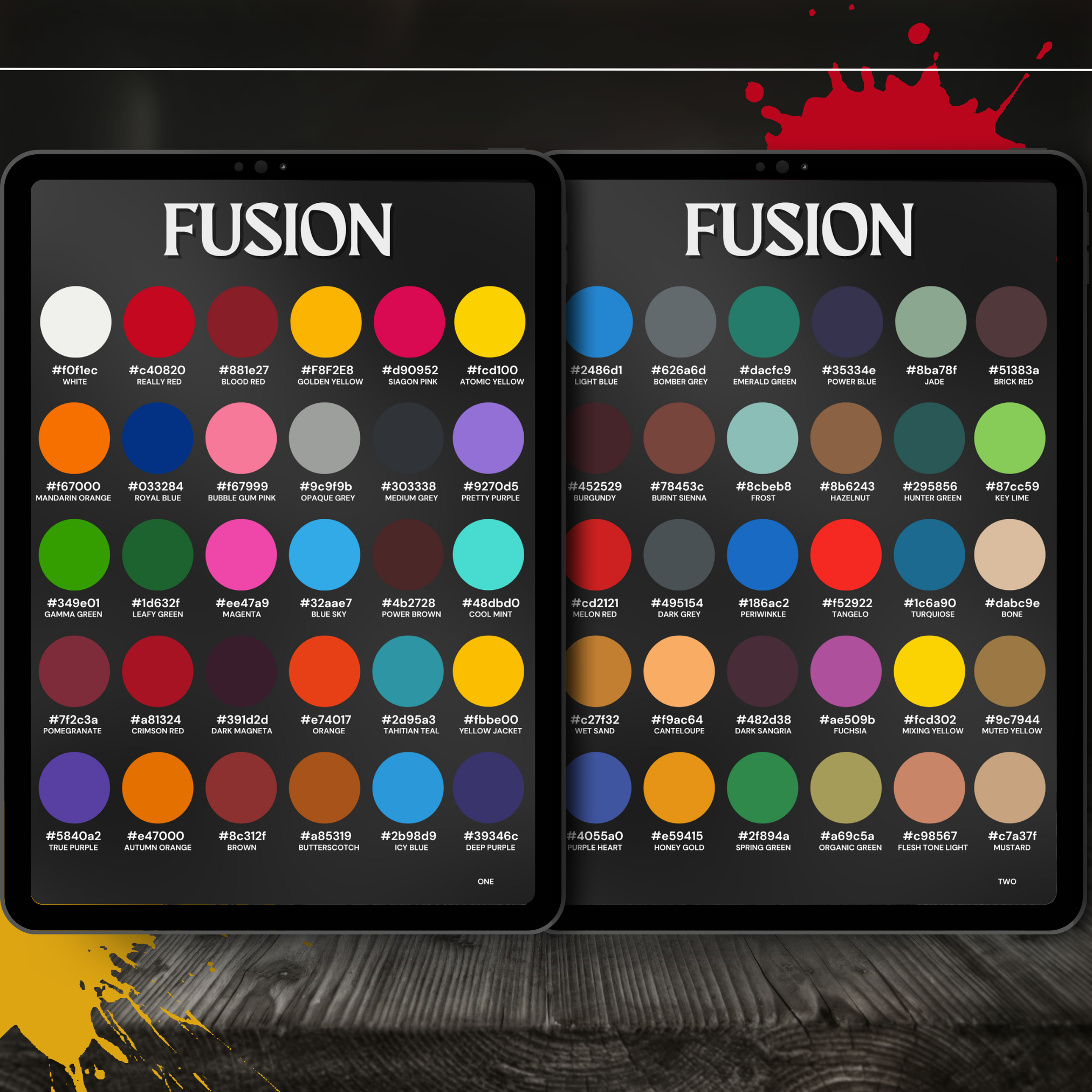 Fusion Ink Procreate Colour Set – 5 Palettes, 150 Colours