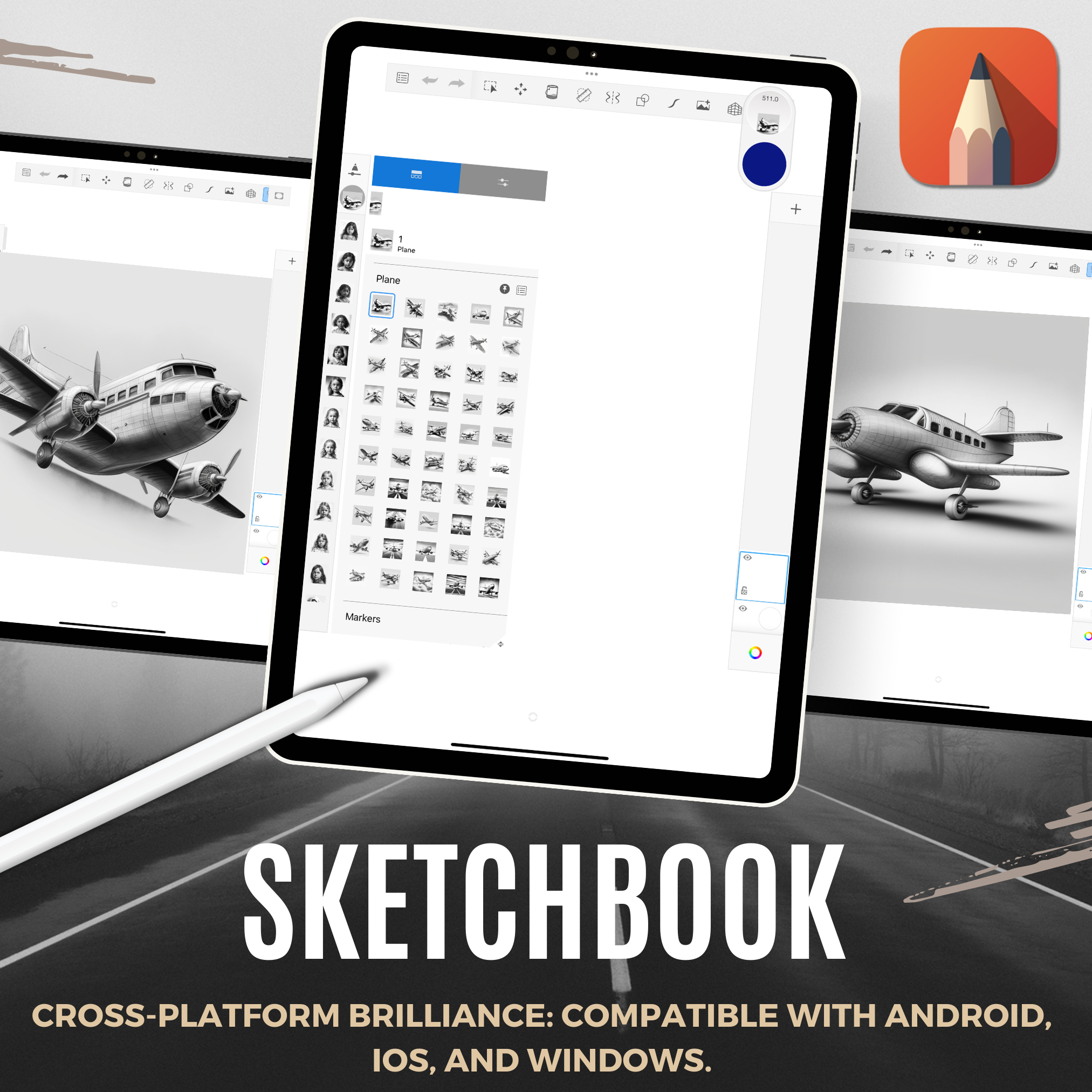 Aeroplanes Digital Design Collection: 50 Procreate & Sketchbook Images