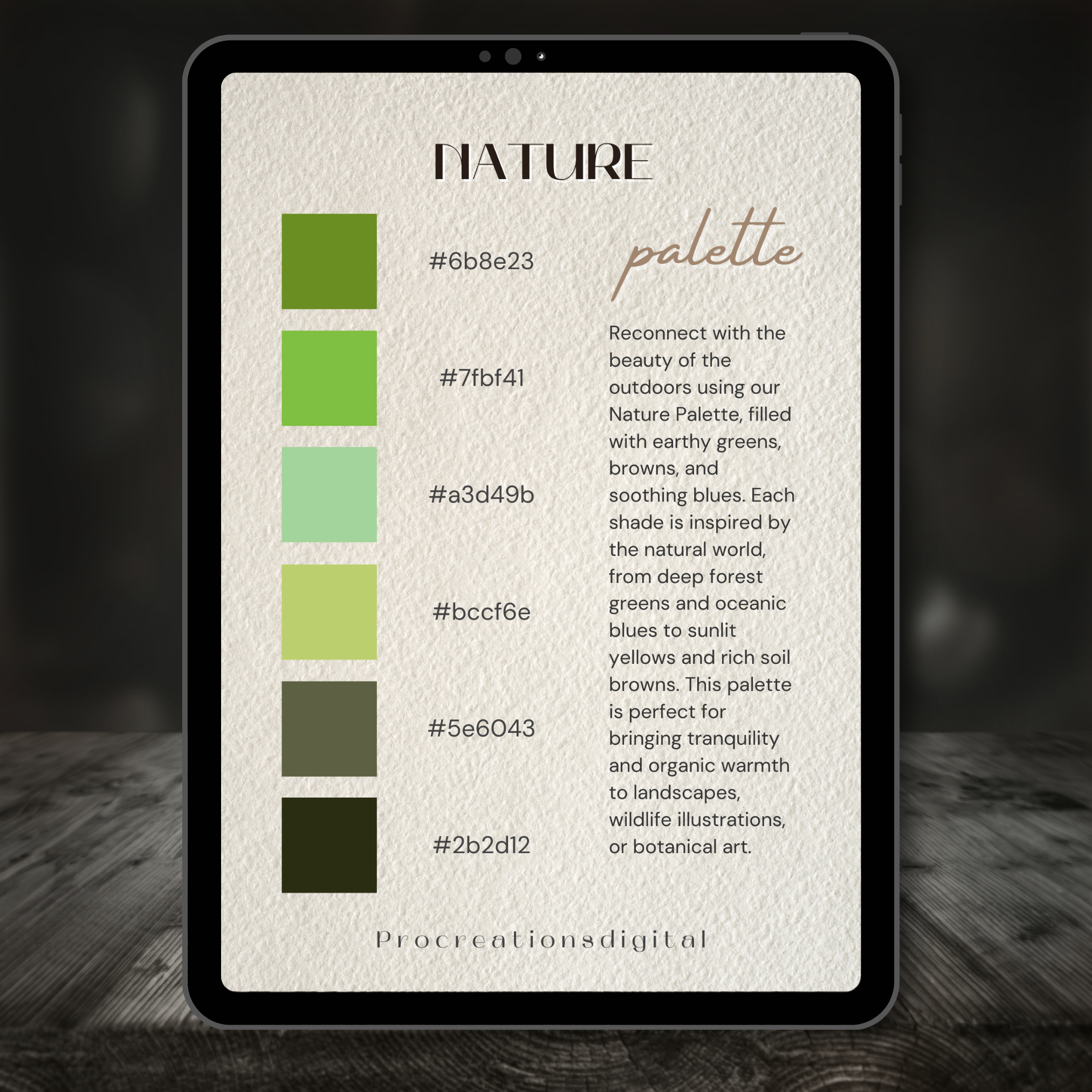 Nature Color Palette for Procreate