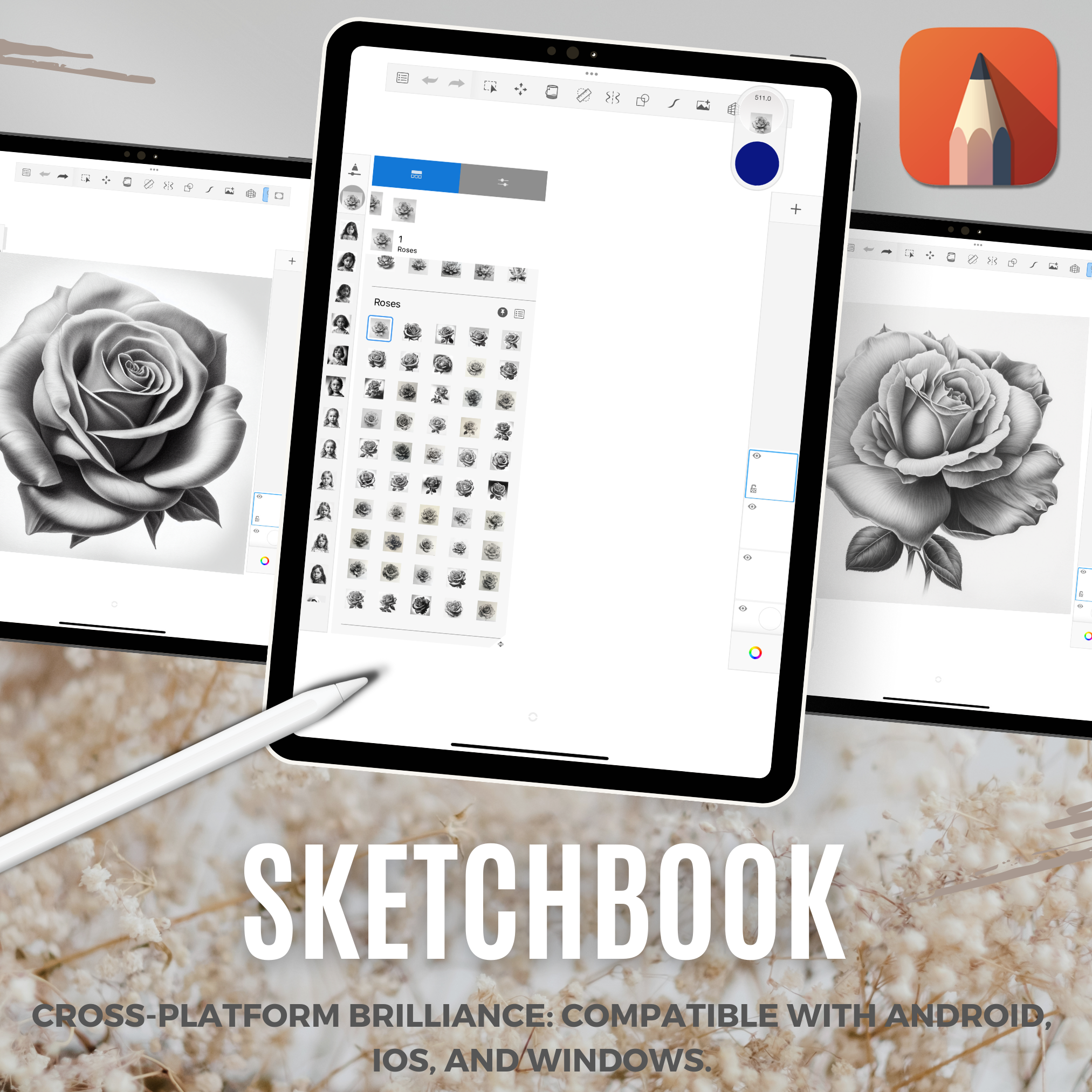 Roses Digital Design Collection: 50 Procreate & Sketchbook Images