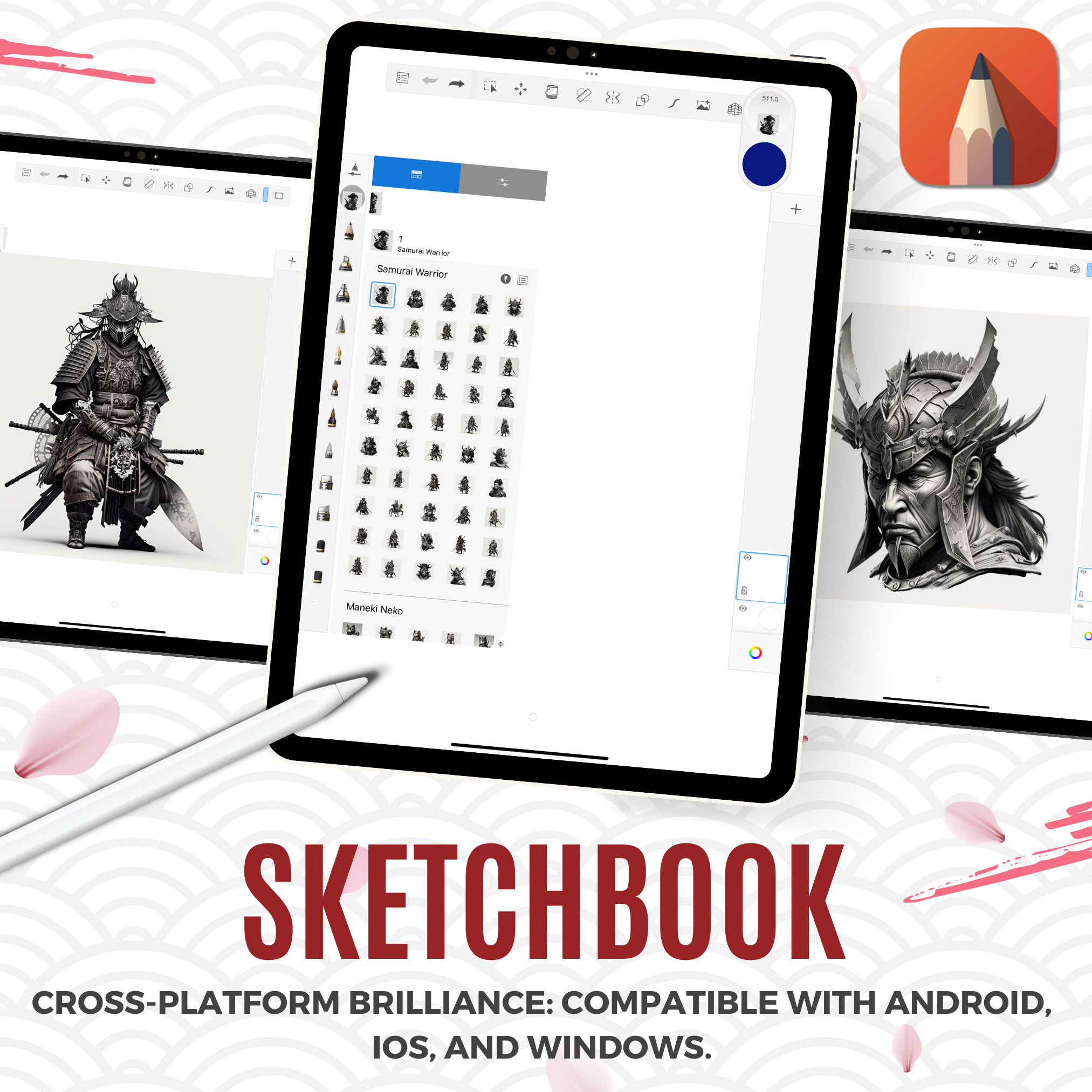 Colección de diseños de referencia digital de Samurai Warriors: 50 imágenes de Procreate y Sketchbook