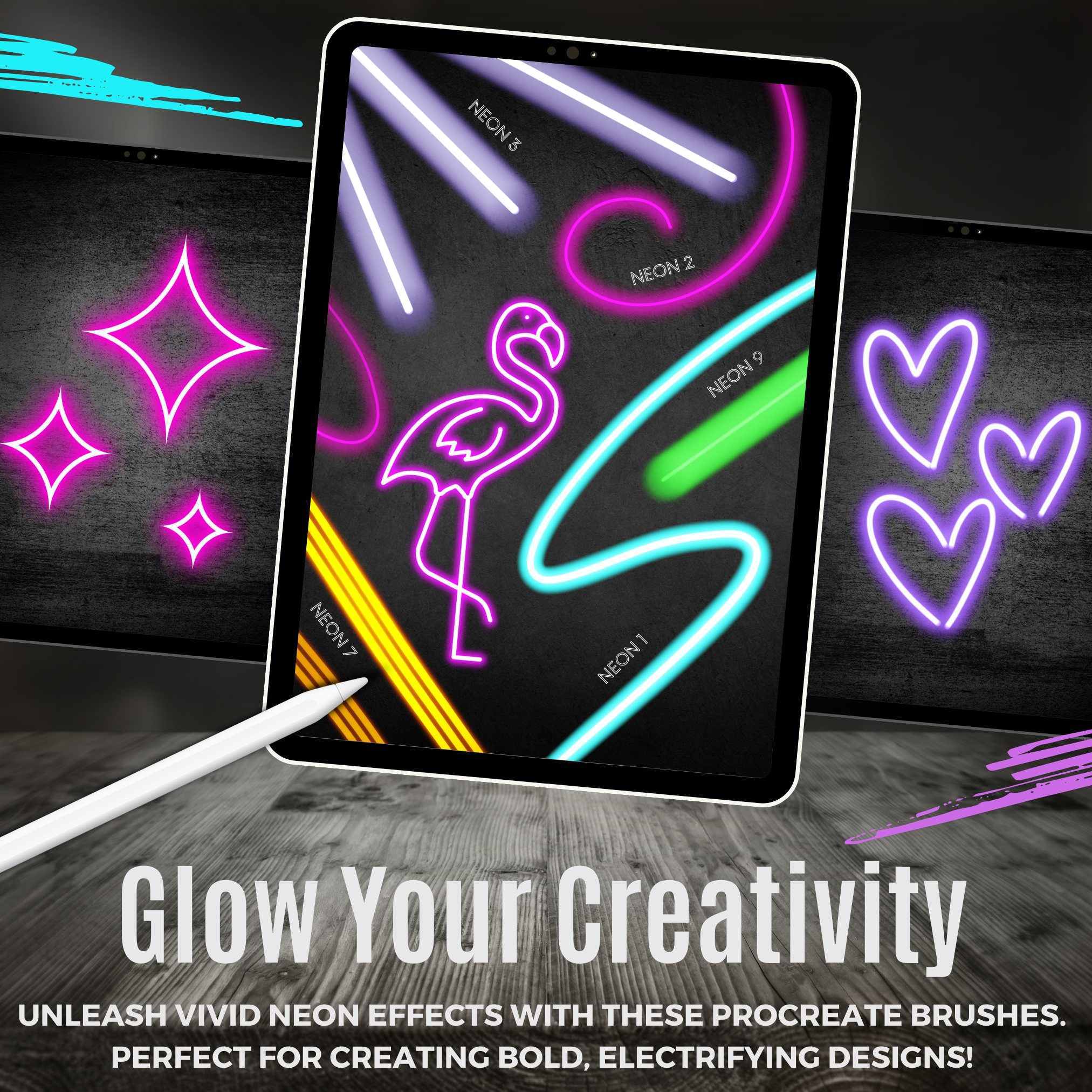 Neon Brushes for Procreate – Glow-Inspired Digital Art Tools for Vibrant Creations