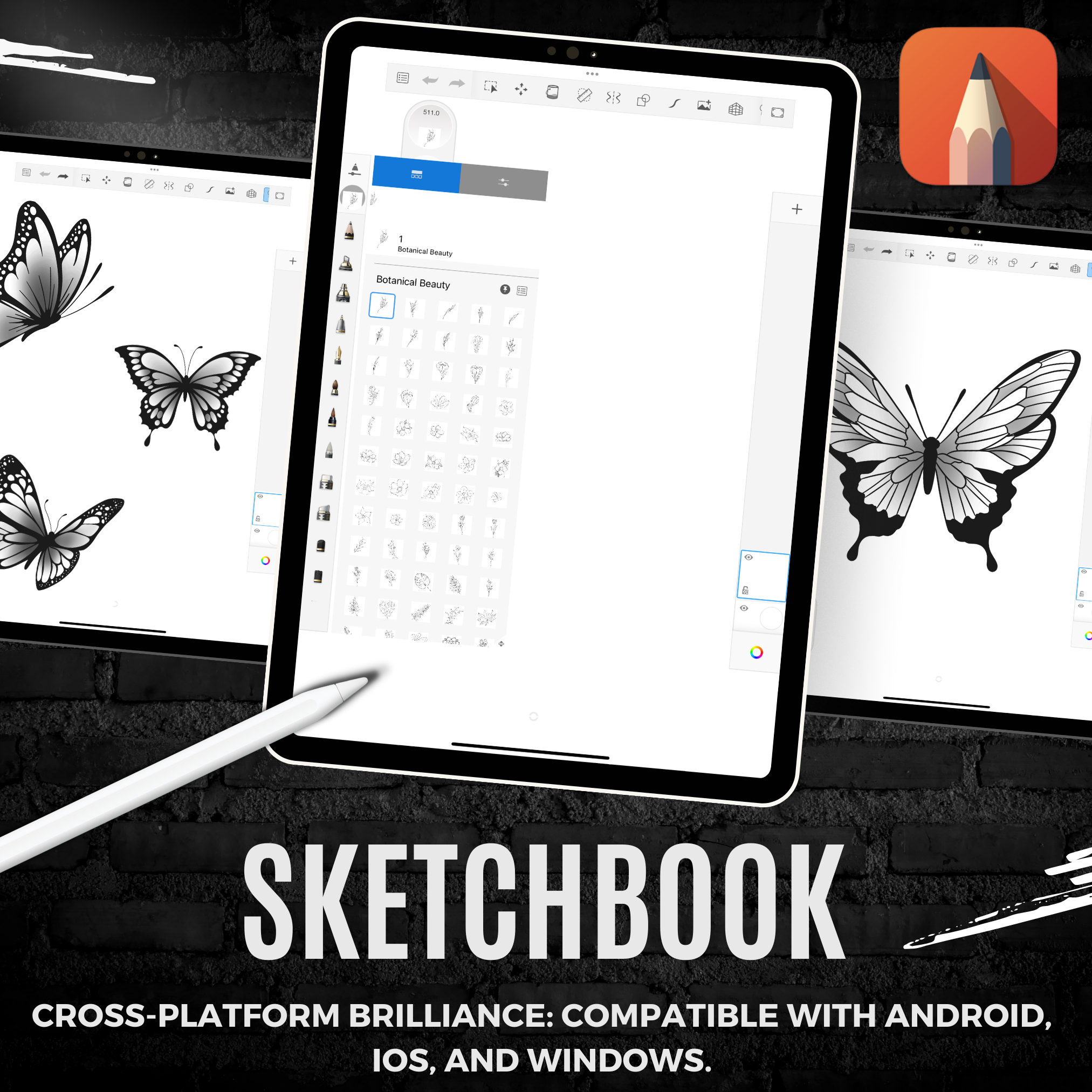 Neo-Traditional Butterflies Flash Stamp Pack – Bold Butterfly Tattoo Designs for Procreate & Sketchbook