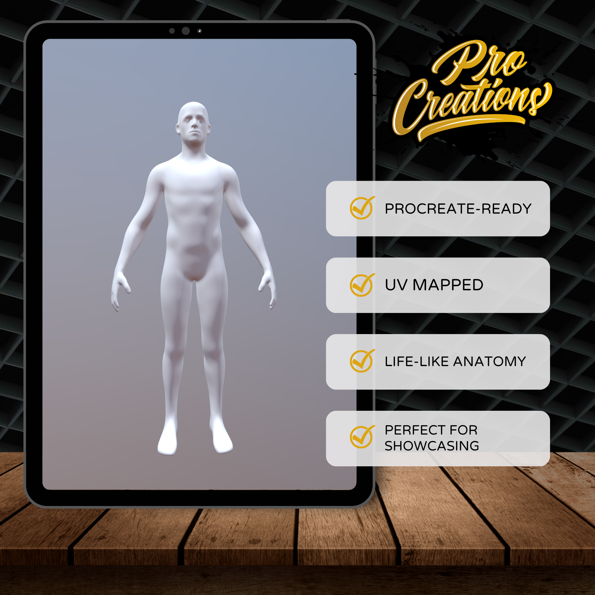 Male 3D Model for Procreate - Full Body & Individual Parts