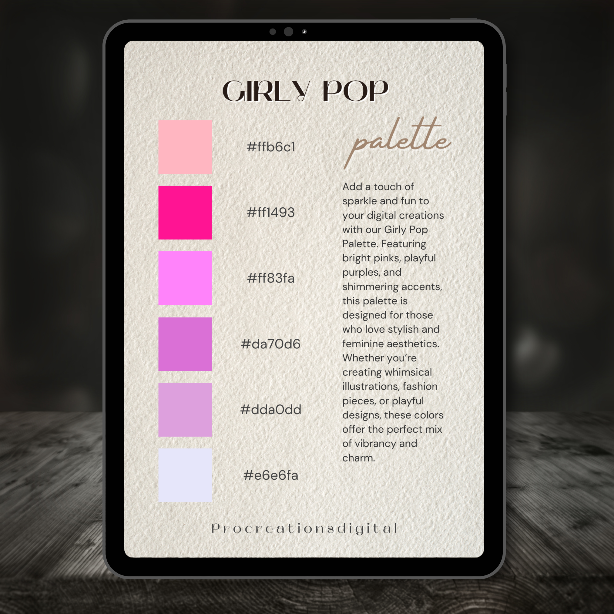 Girly Pop Color Palette for Procreate