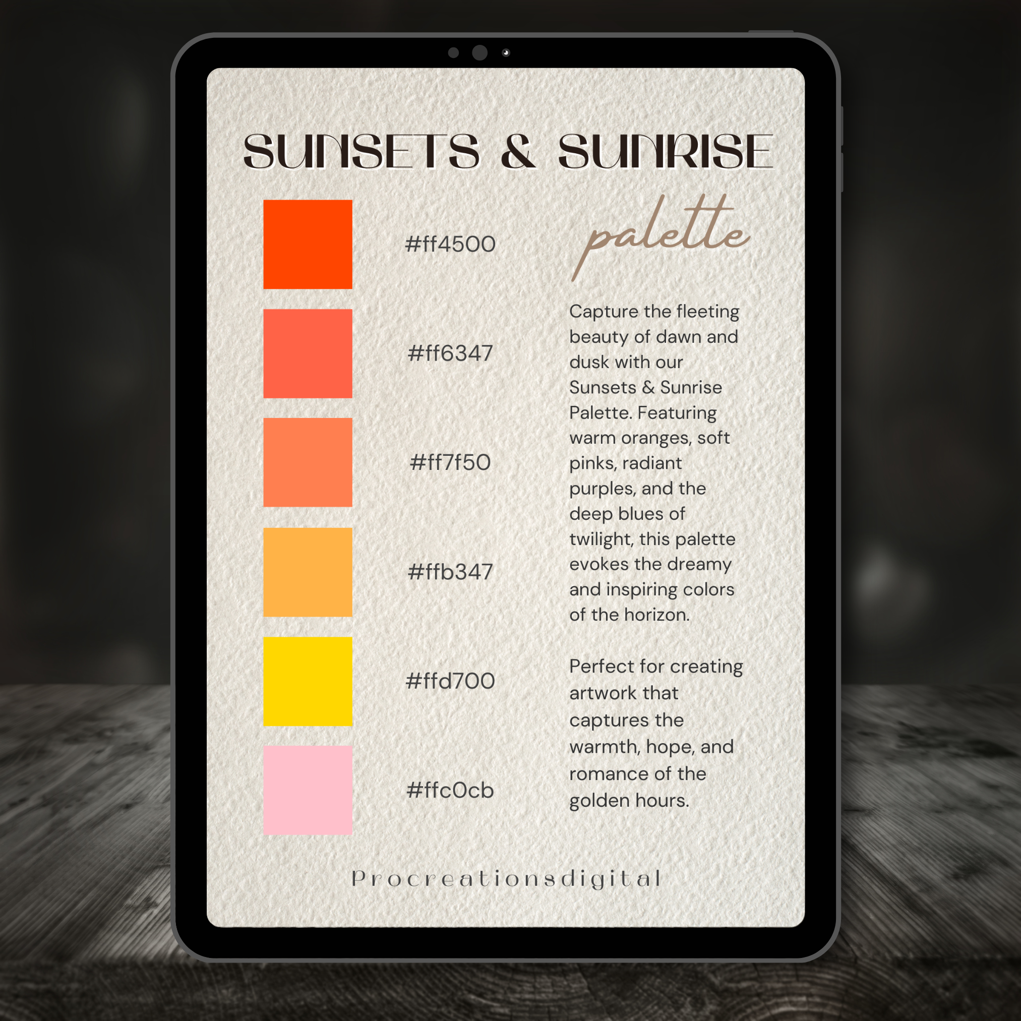 Sunset and Sunrise Color Palette