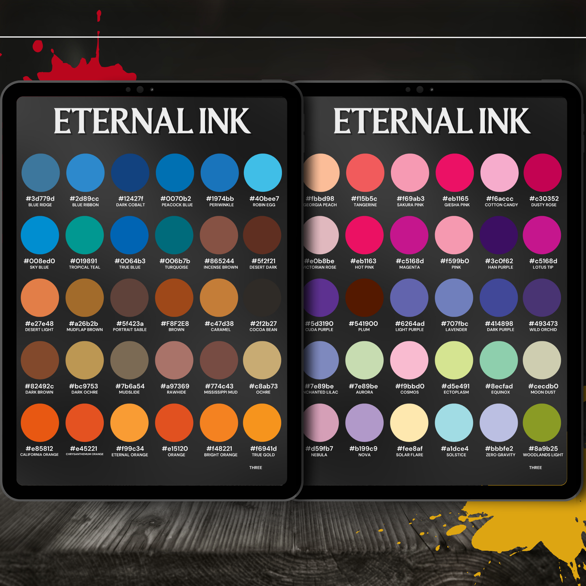 Eternal Ink Procreate Colour Set – 4 Palettes, 120 Colours