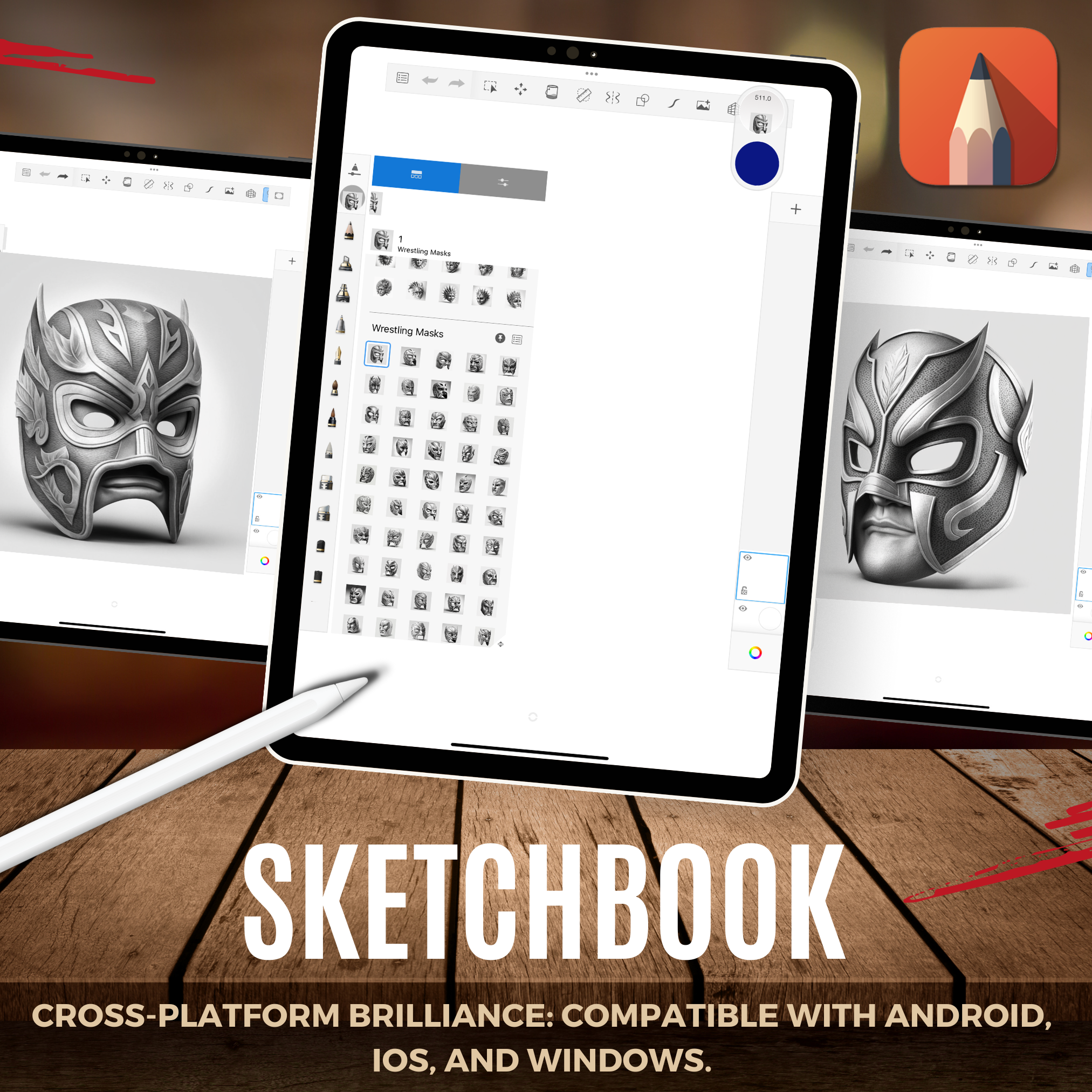 Wrestling Masks Digital Reference Design Collection: 50 Procreate & Sketchbook Images