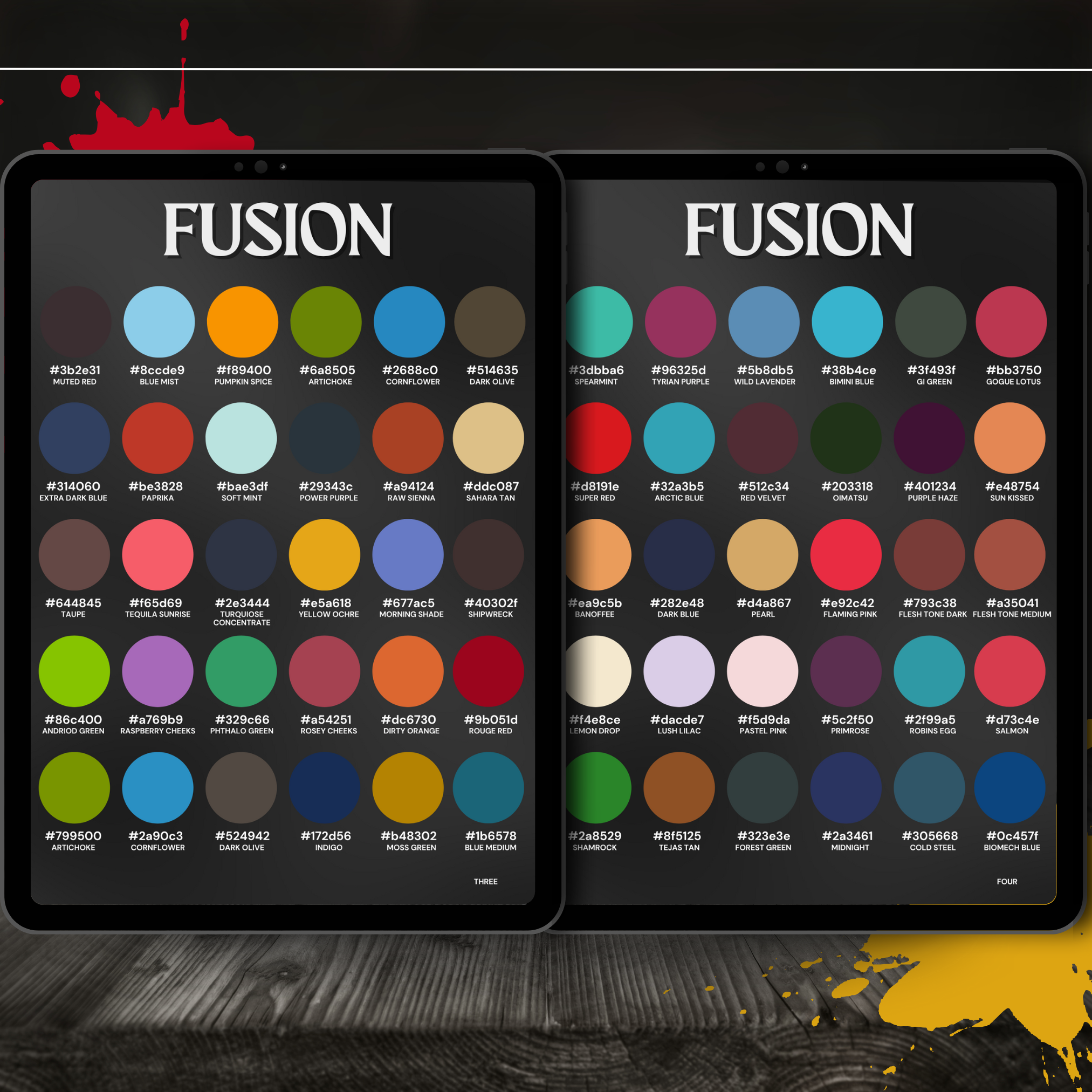 Fusion Ink Procreate Colour Set – 5 Palettes, 150 Colours