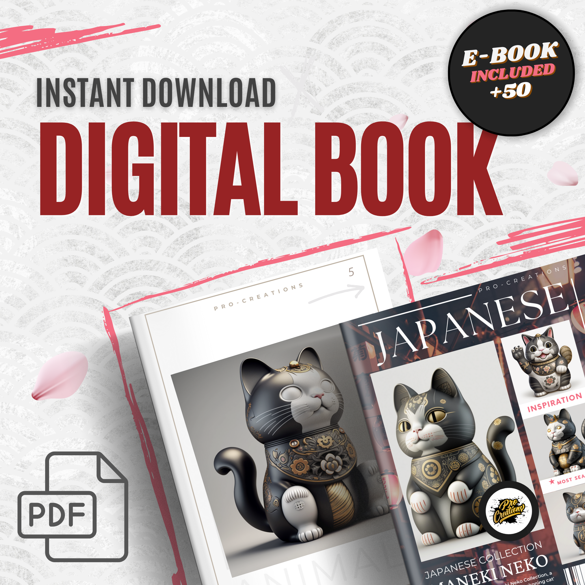 Maneki Neko Digitale Referenzdesignsammlung: 50 Procreate- und Skizzenbuchbilder