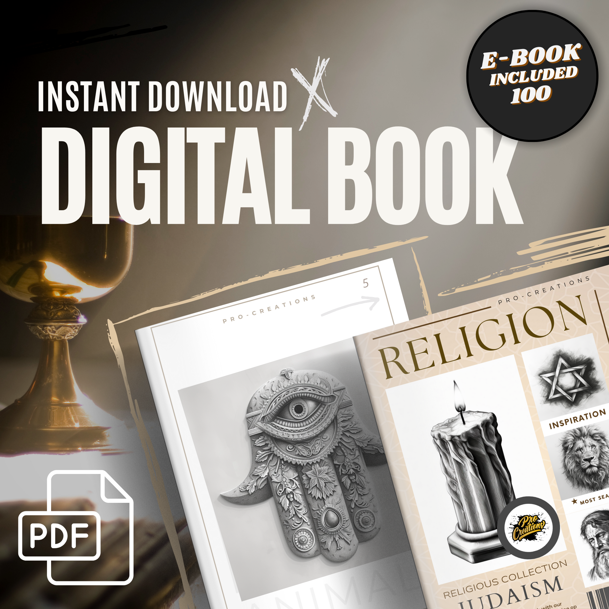 Digitale Designsammlung zum Judentum: 100 Procreate- und Skizzenbuchbilder