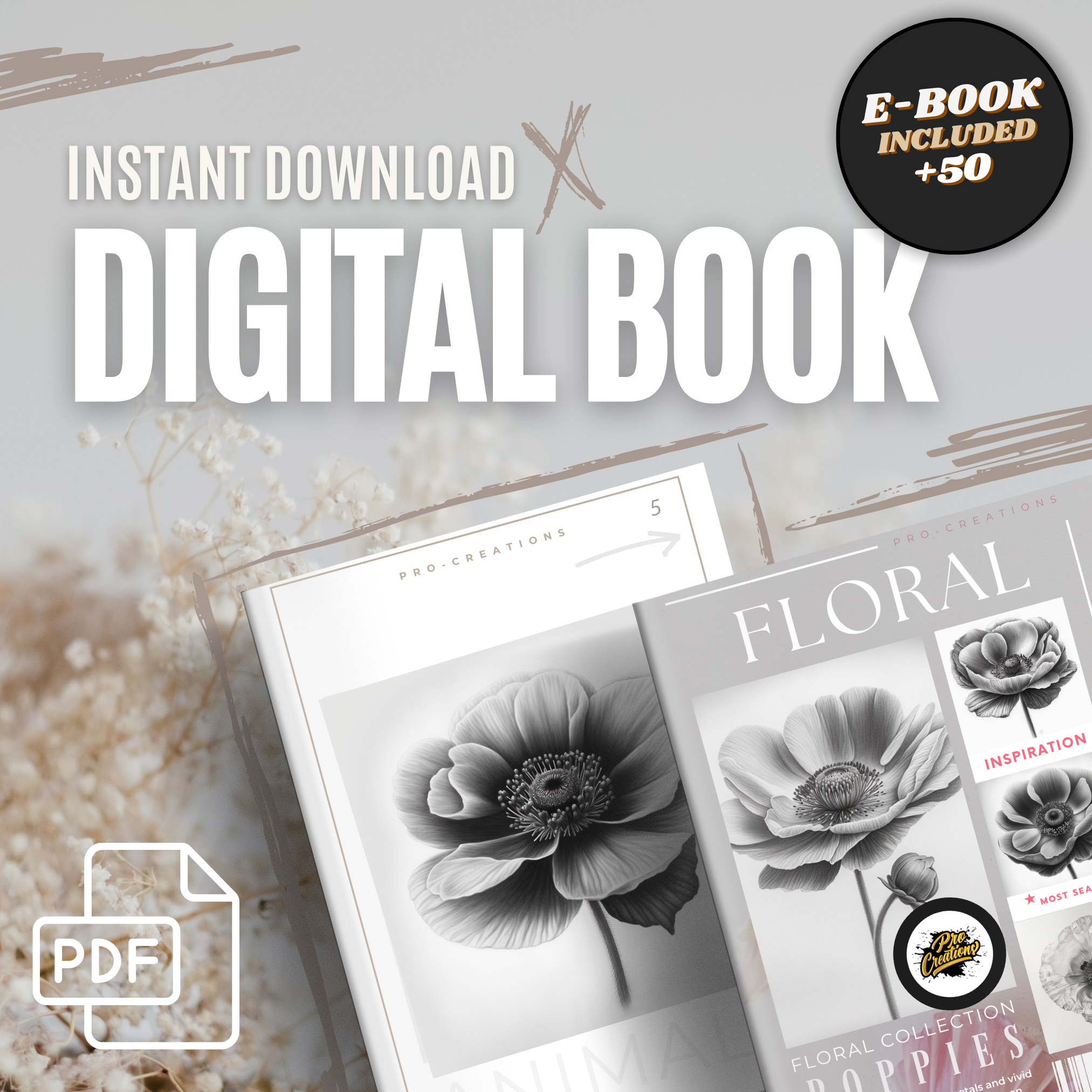 Poppies Digital Design Collection: 50 Procreate & Sketchbook Images