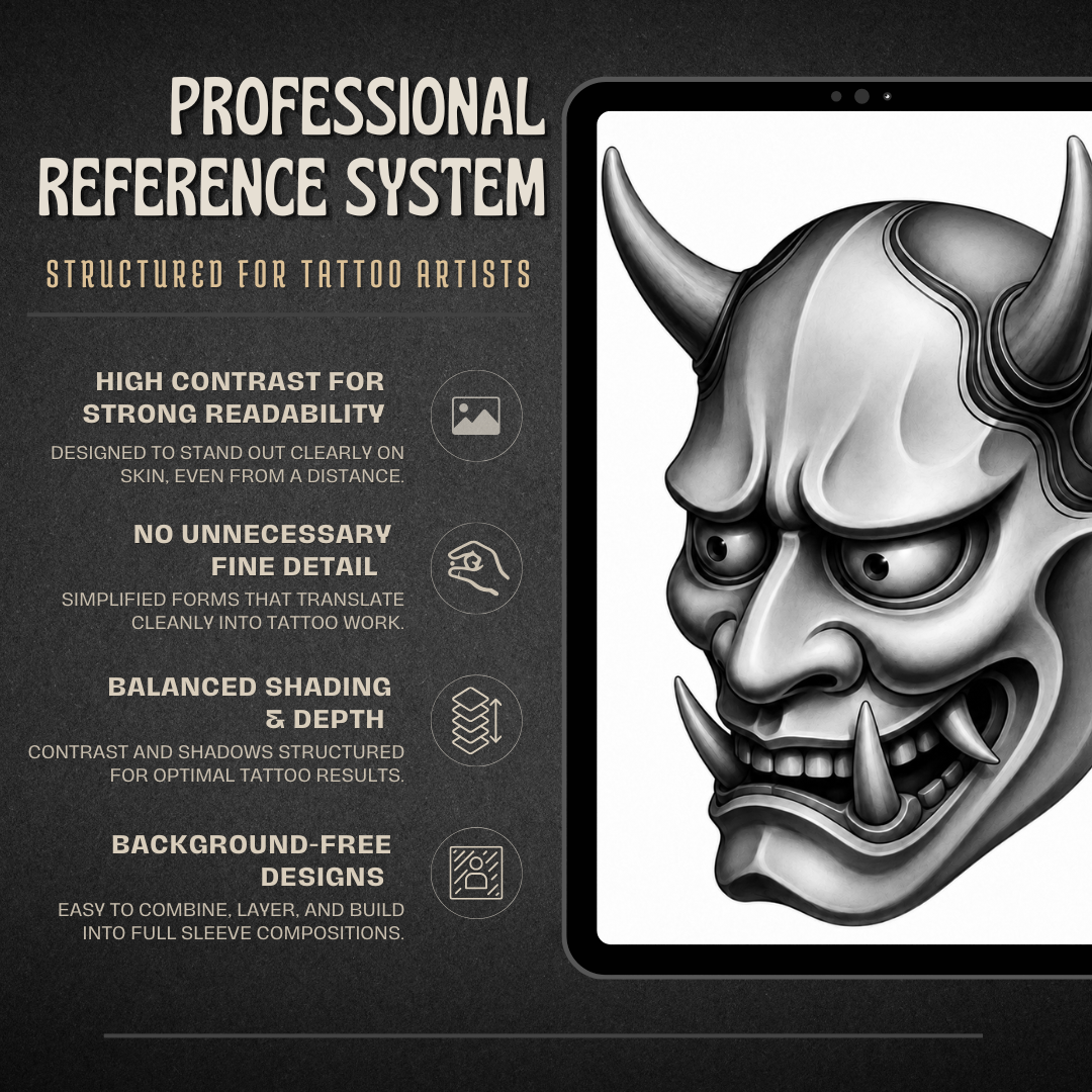 Hanya Masks Procreate tattoo brush stamp set — design 5