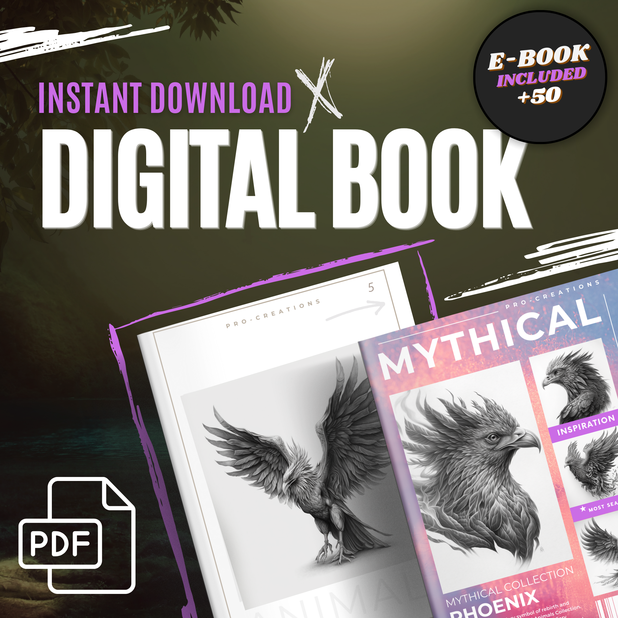 Phoenix Digital Design Collection: 50 Procreate- und Skizzenbuchbilder