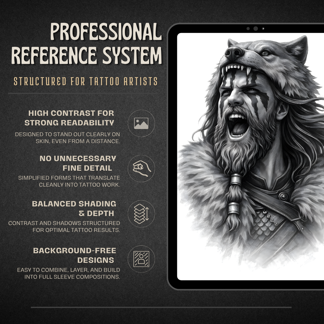 Vikings Procreate tattoo brush stamp set — design 5