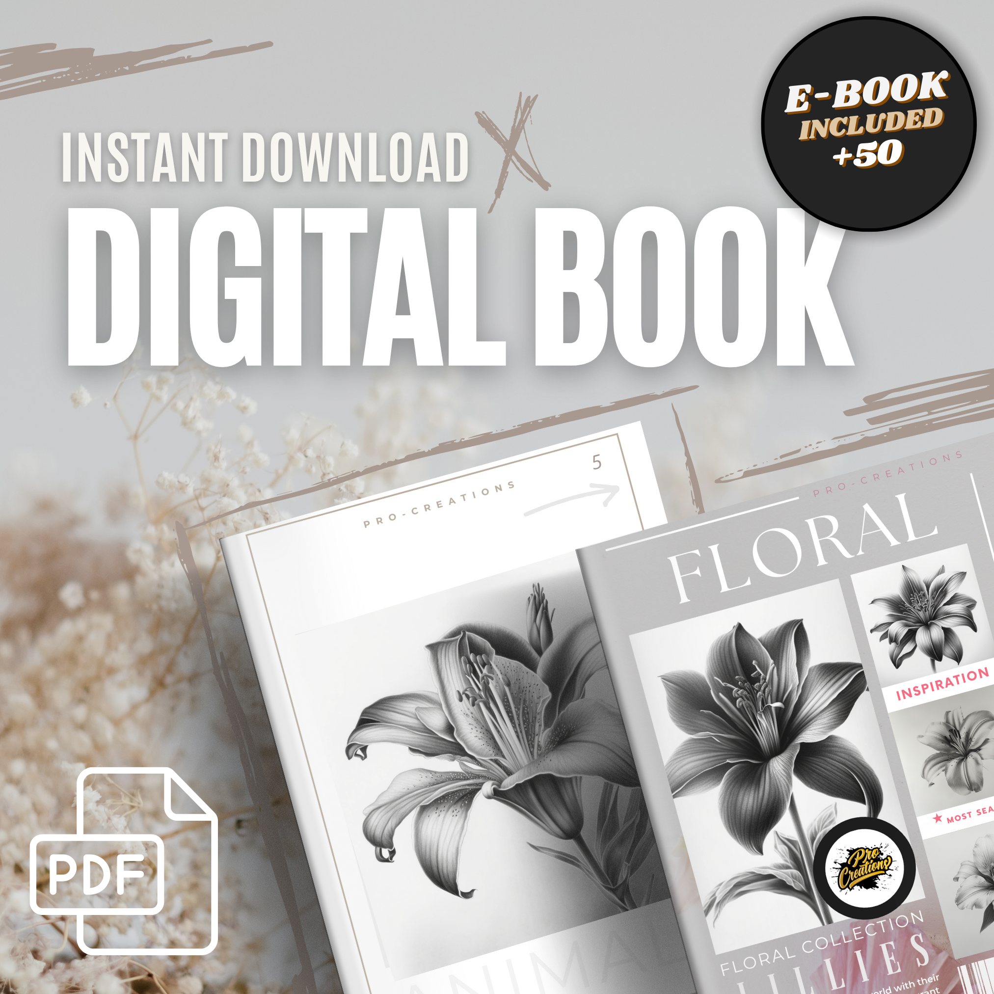 Lilies Digital Design Collection: 50 Procreate- und Skizzenbuchbilder
