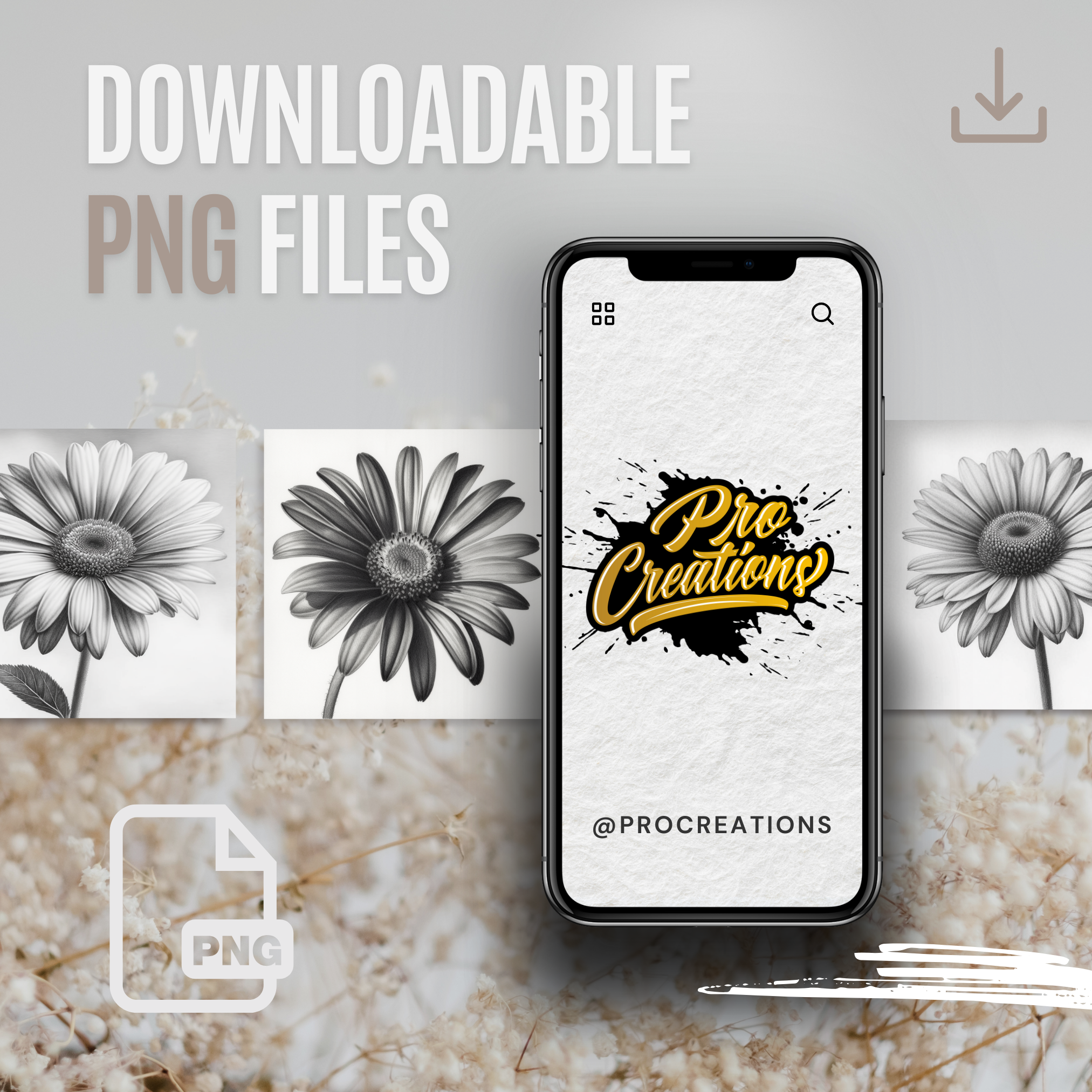 Daisies Digital Design Collection: 50 Procreate & Sketchbook Images