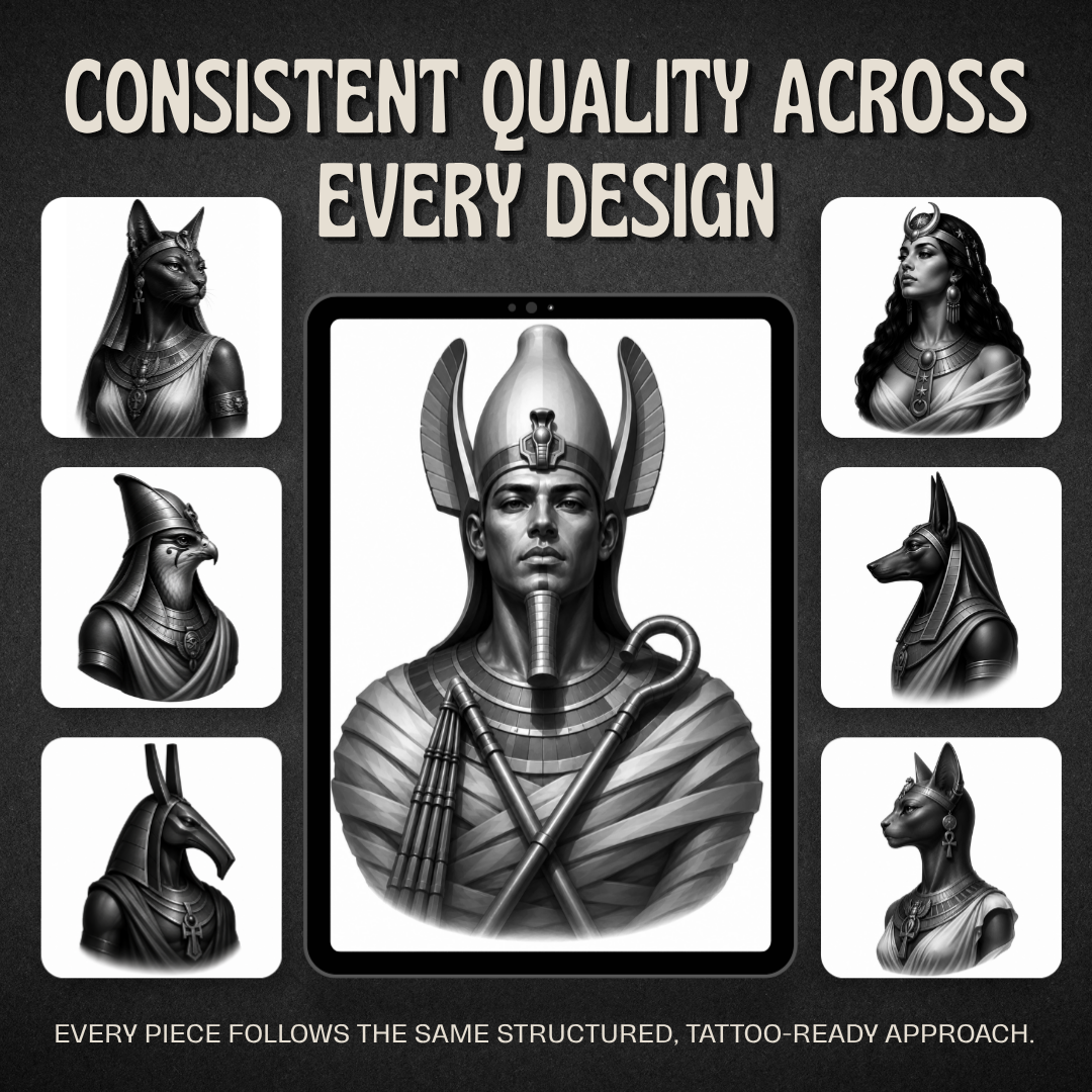 Egyptian Gods Procreate tattoo brush stamp set — design 8