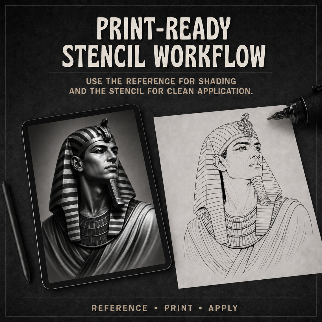 Egyptian Kings Procreate tattoo brush stamp set — design 9