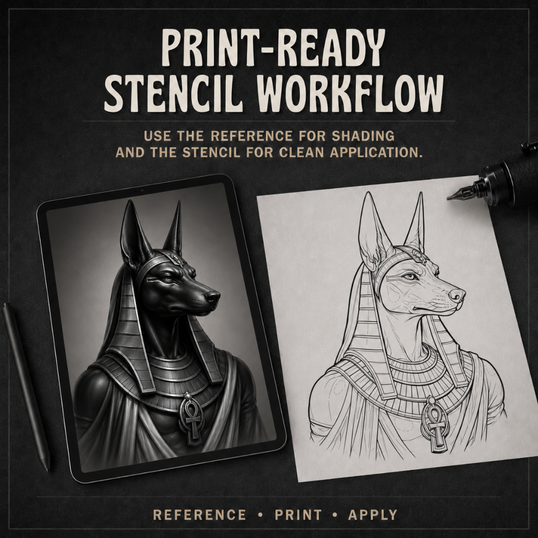 Egyptian Gods Procreate tattoo brush stamp set — design 9