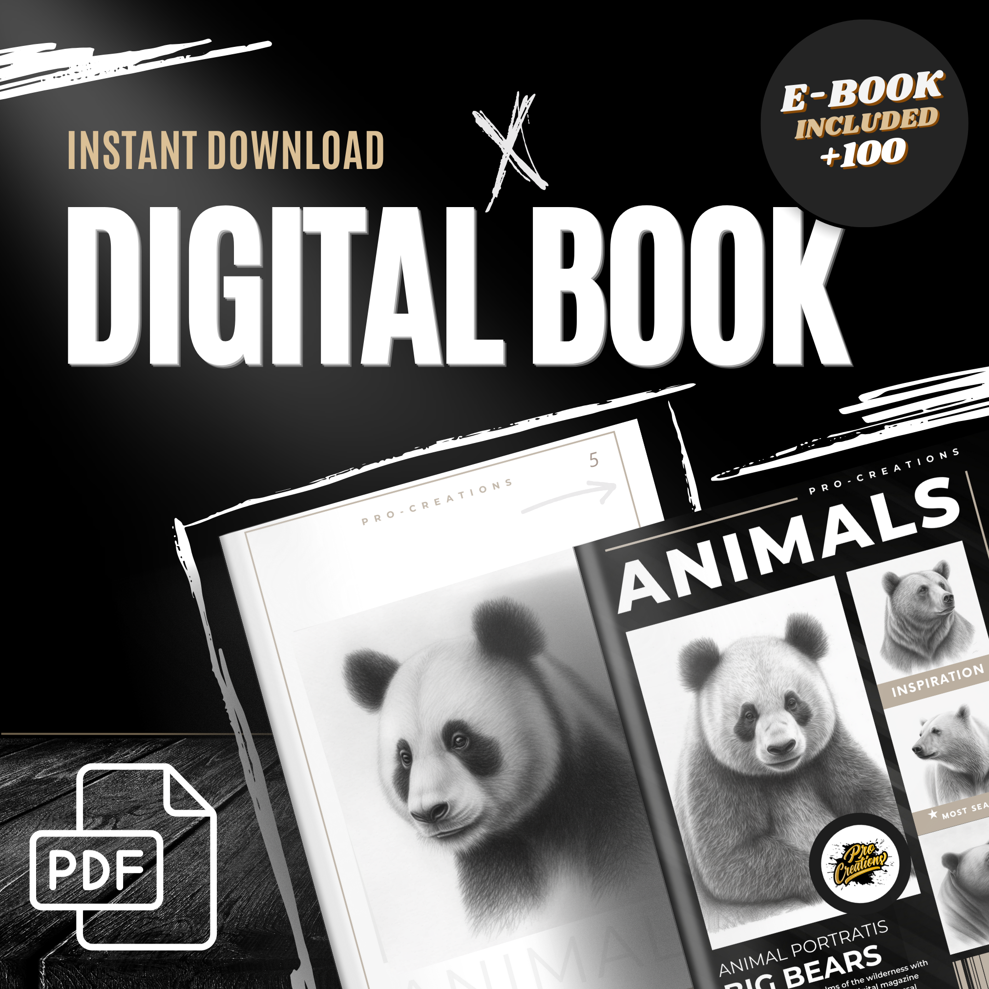 Colección de diseños de referencia digital Bears: 100 imágenes de Procreate y Sketchbook