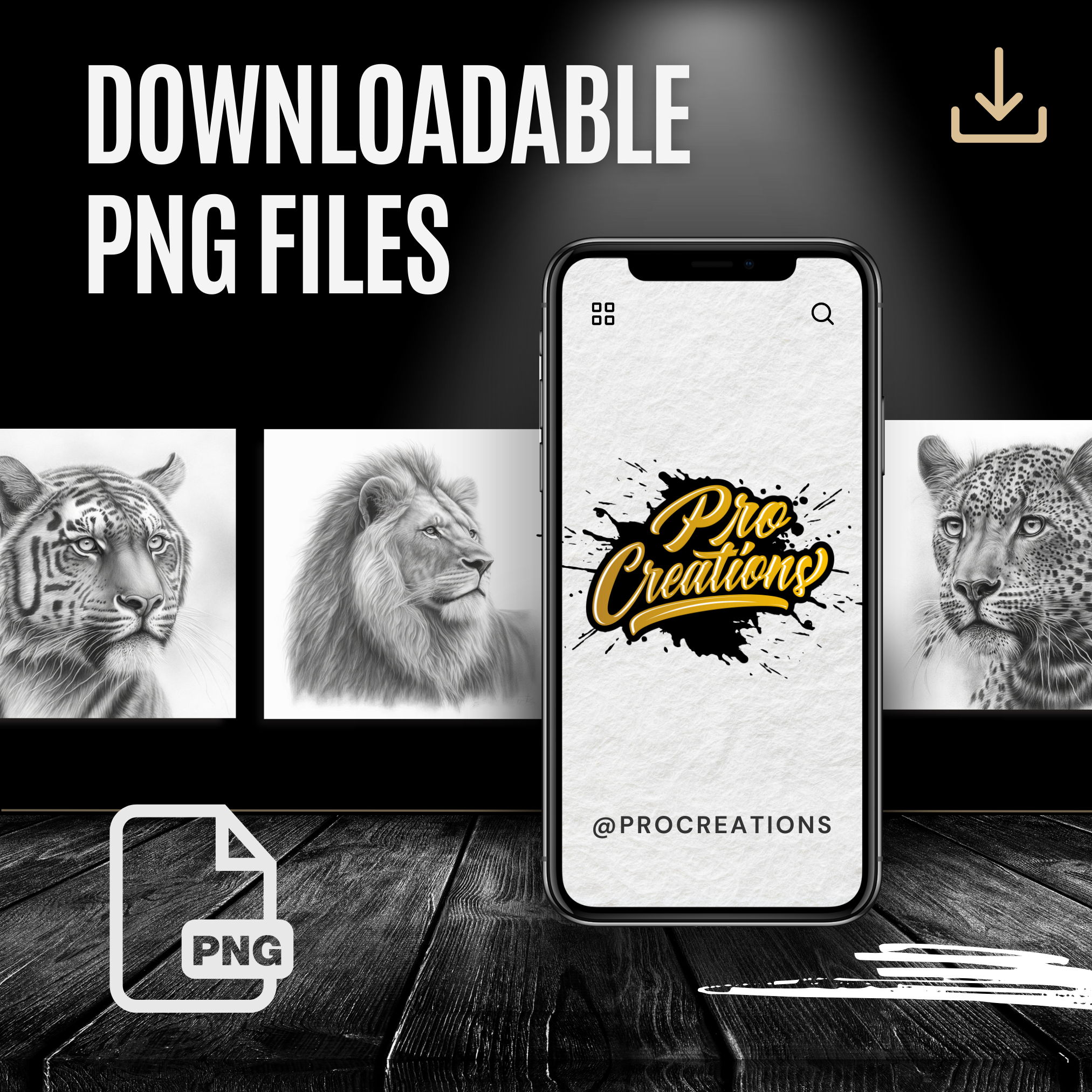 Colección de diseños de referencia digital de Big Cats: 100 imágenes de Procreate y Sketchbook