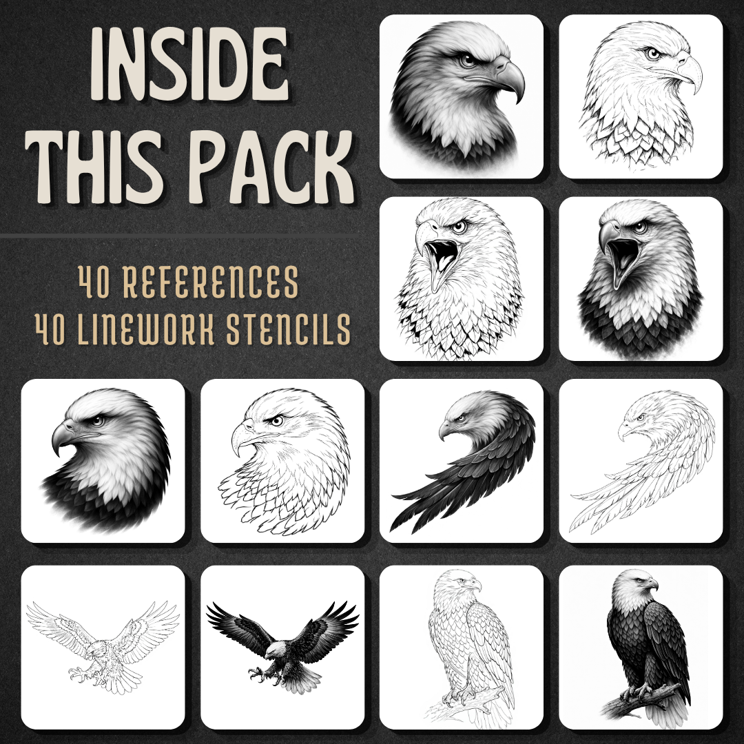 Eagles Procreate tattoo brush stamp set — design 2