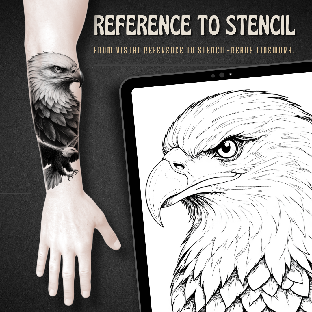 Eagles Procreate tattoo brush stamp set — design 3