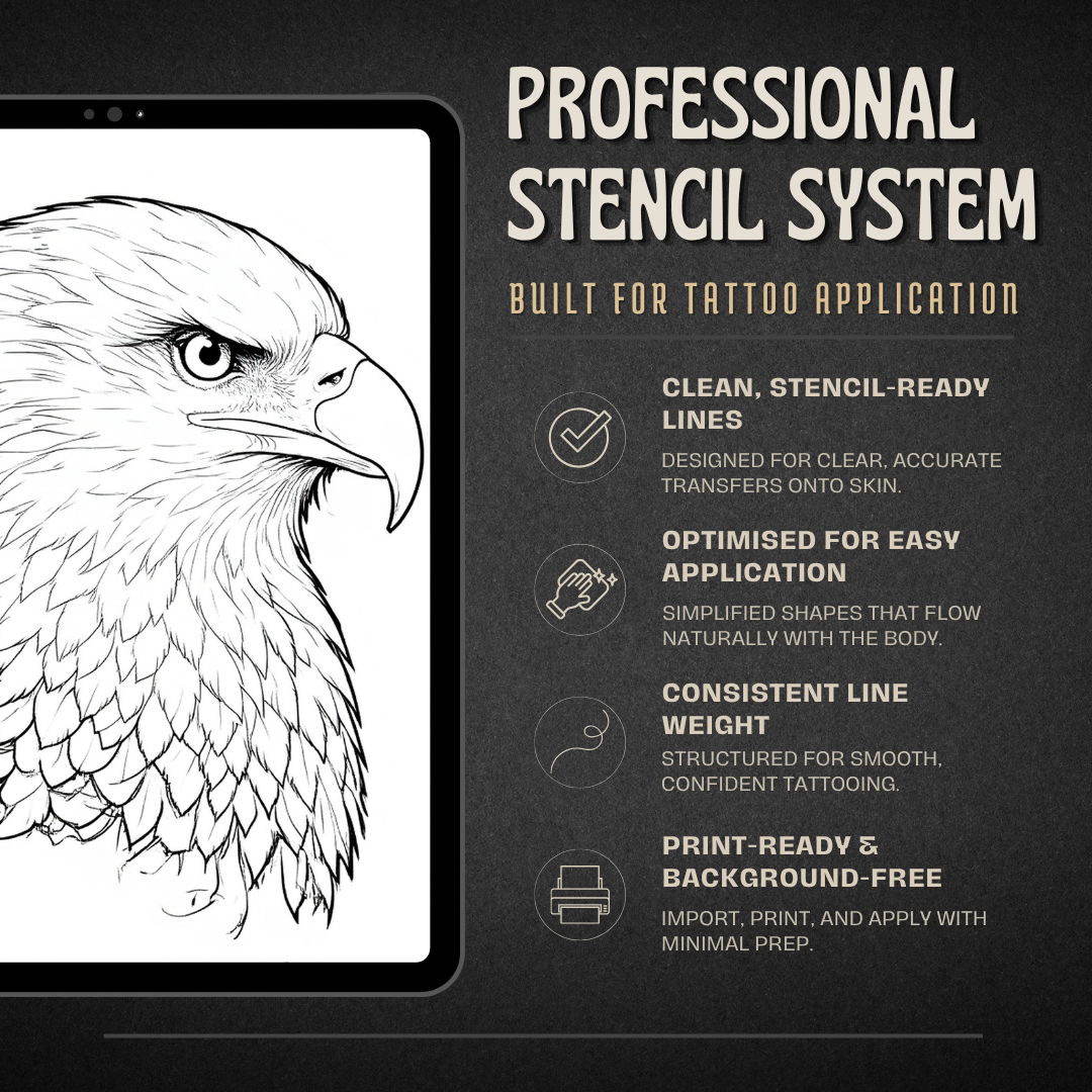 Eagles Procreate tattoo brush stamp set — design 6