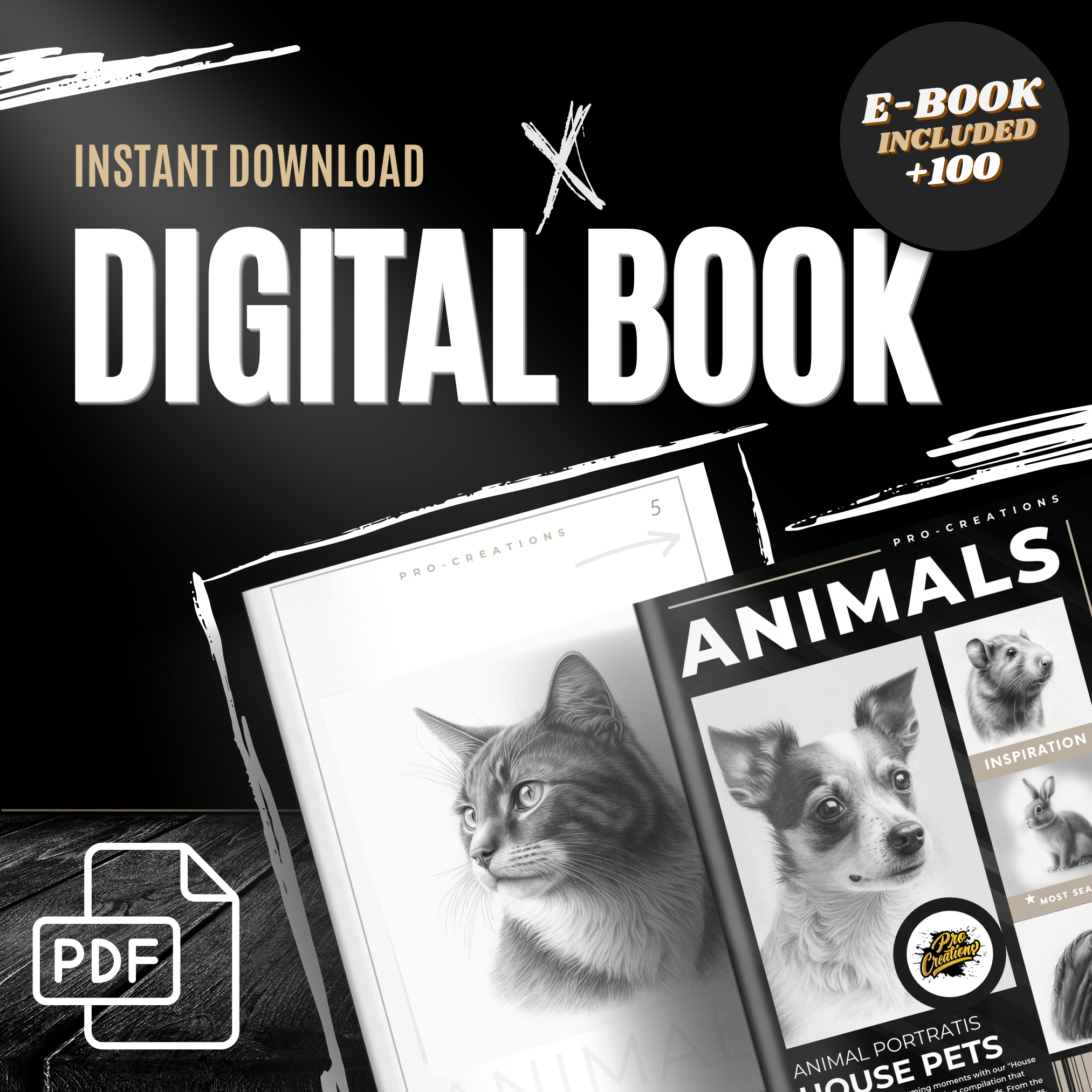 Colección de diseños de referencia digital House Pets: 100 imágenes de Procreate y Sketchbook