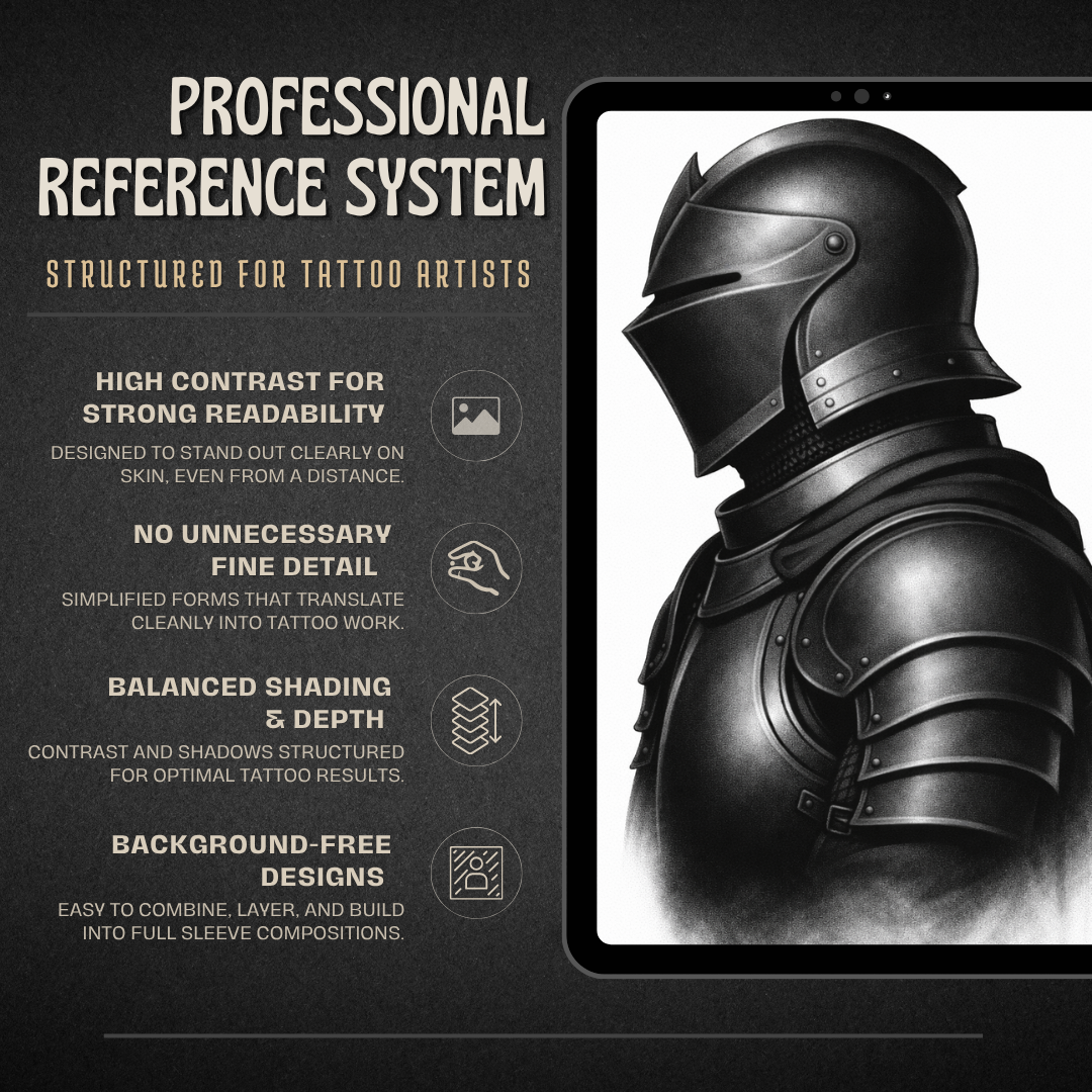 Knights Procreate tattoo brush stamp set — design 5