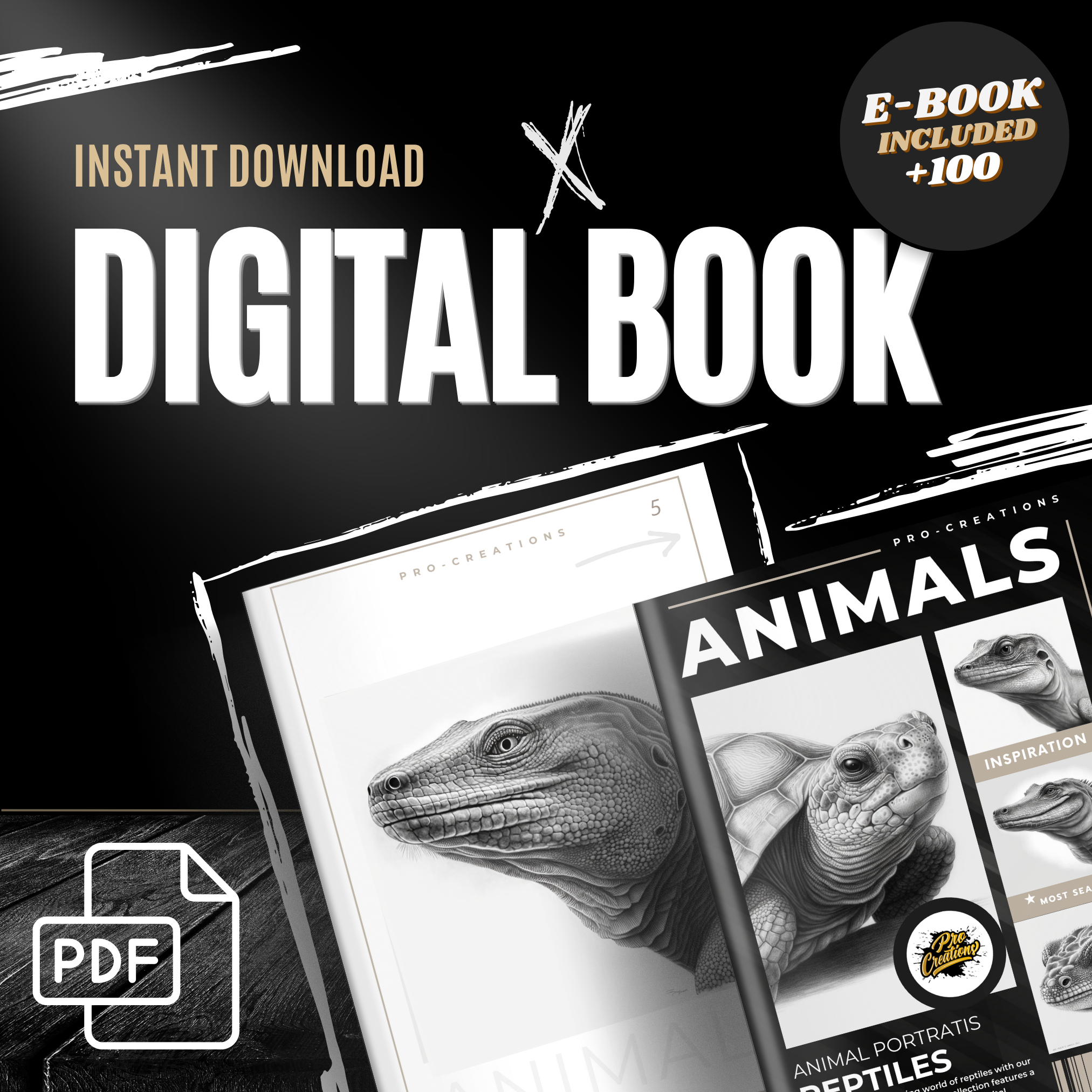Digitale Referenzdesignsammlung Reptilien: 100 Procreate- und Skizzenbuchbilder