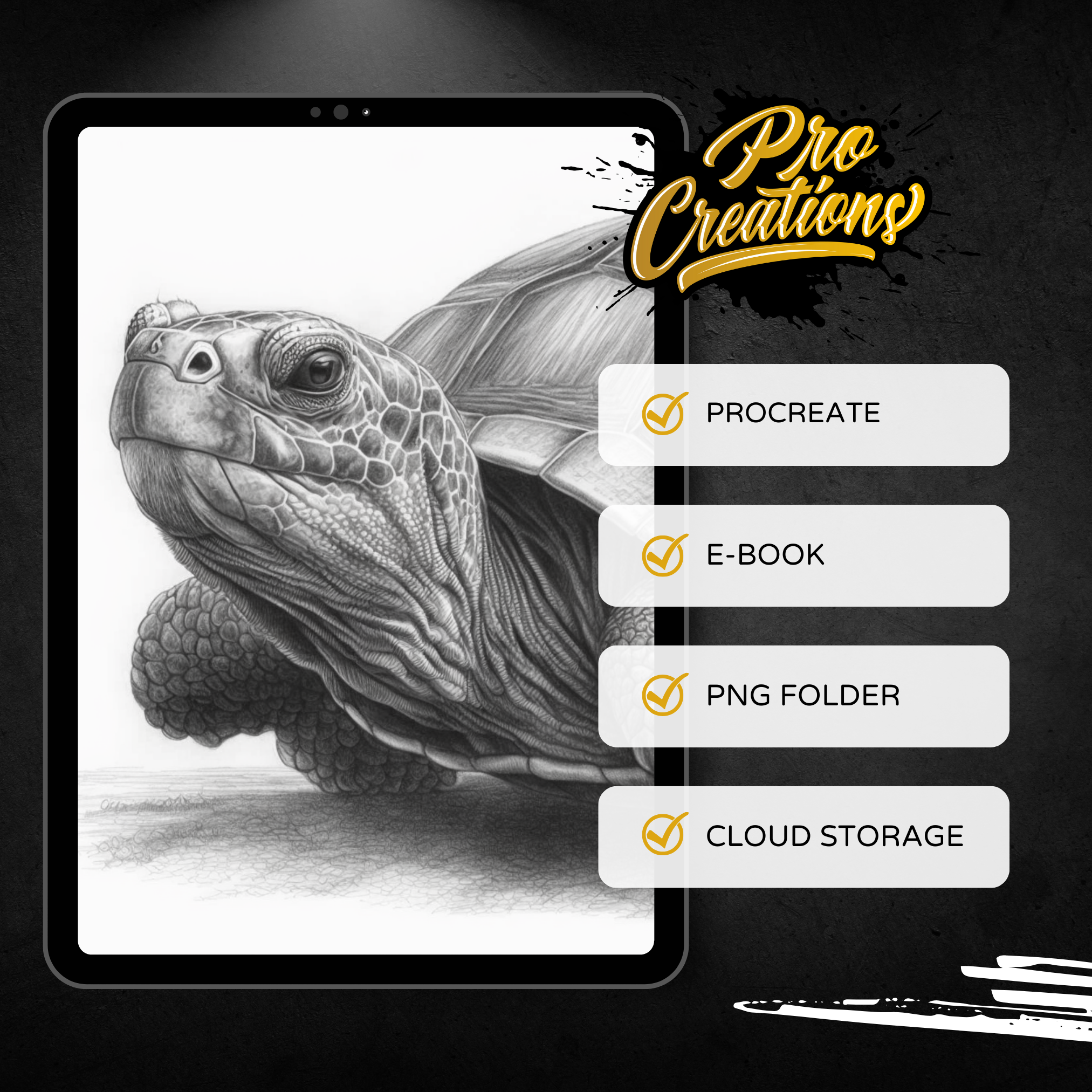 Colección de diseños de referencia digital de reptiles: 100 imágenes de Procreate y Sketchbook
